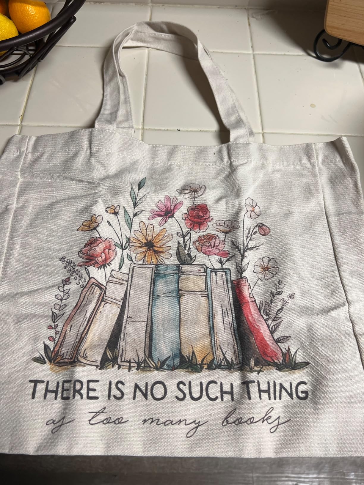 Canvas Book Tote Bag, Book Lover Valentines Day Gifts for Women, Bookish Reading Accessories Gifts for Librarian Teacher customer photo 2