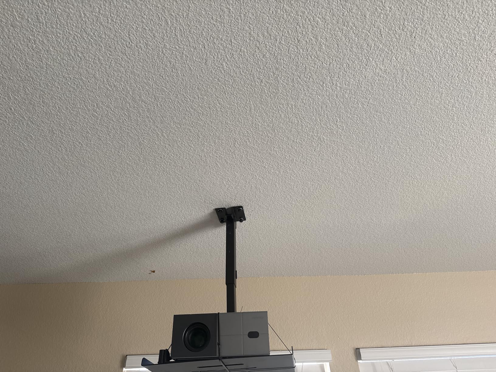 PUTORSEN Adjustable Projector Ceiling Mount, Universal Projector Shelf for Ceiling and Wall, Holds up to 22lbs, No Hole Installation, Hidden Cable Routing, Black customer photo 1