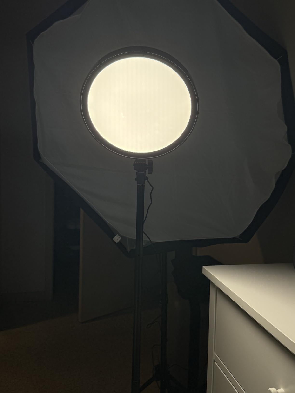 NEEWER 18 Inch RGB LED Round Panel Video Light with APP Control, 65W 6000Lux/0.5m 2500K-8500K RGBCW Photography Studio Lighting /18 Scenes/V Battery Powered for Outdoor Filming Recording Streaming, GR18C customer photo 2
