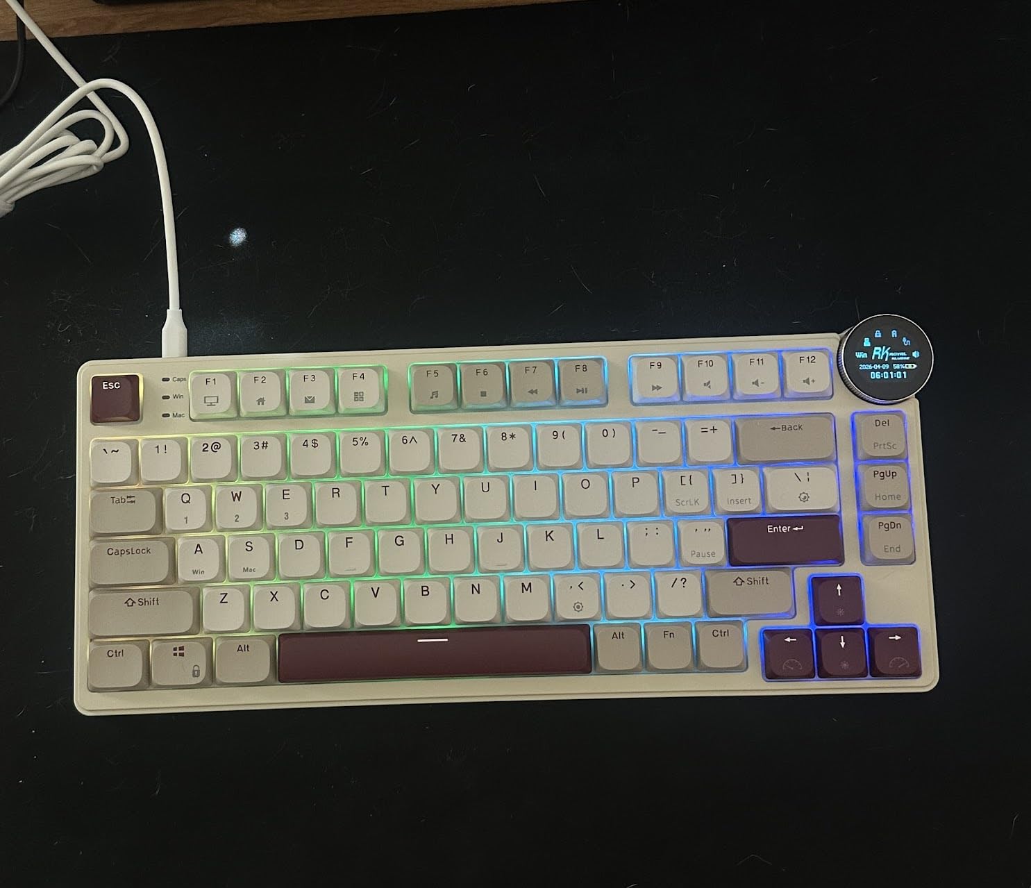 RK ROYAL KLUDGE N80 Low Profile Mechanical Keyboard w/Smart Display Screen & Knob, 75% Top Mount 3-Modes Wireless Mechanical Keyboard, Software Support, Massive Battery, 80 Keys, Tactile Brown Switch customer photo 1