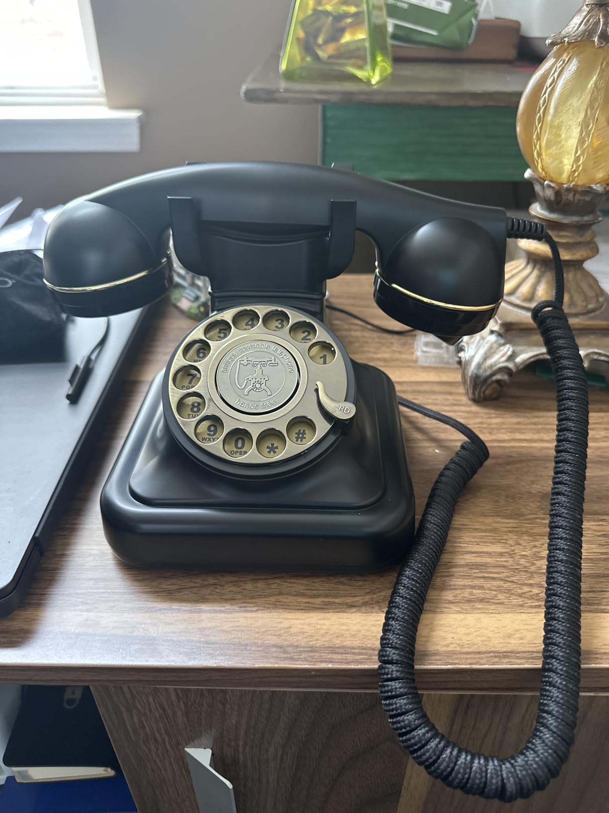 Retro Rotary Phones for Landline Classic Corded Desk Phone, Vintage Old Fashioned Rotary Telephone with Ringer Off & Redial Function for Home House customer photo 2
