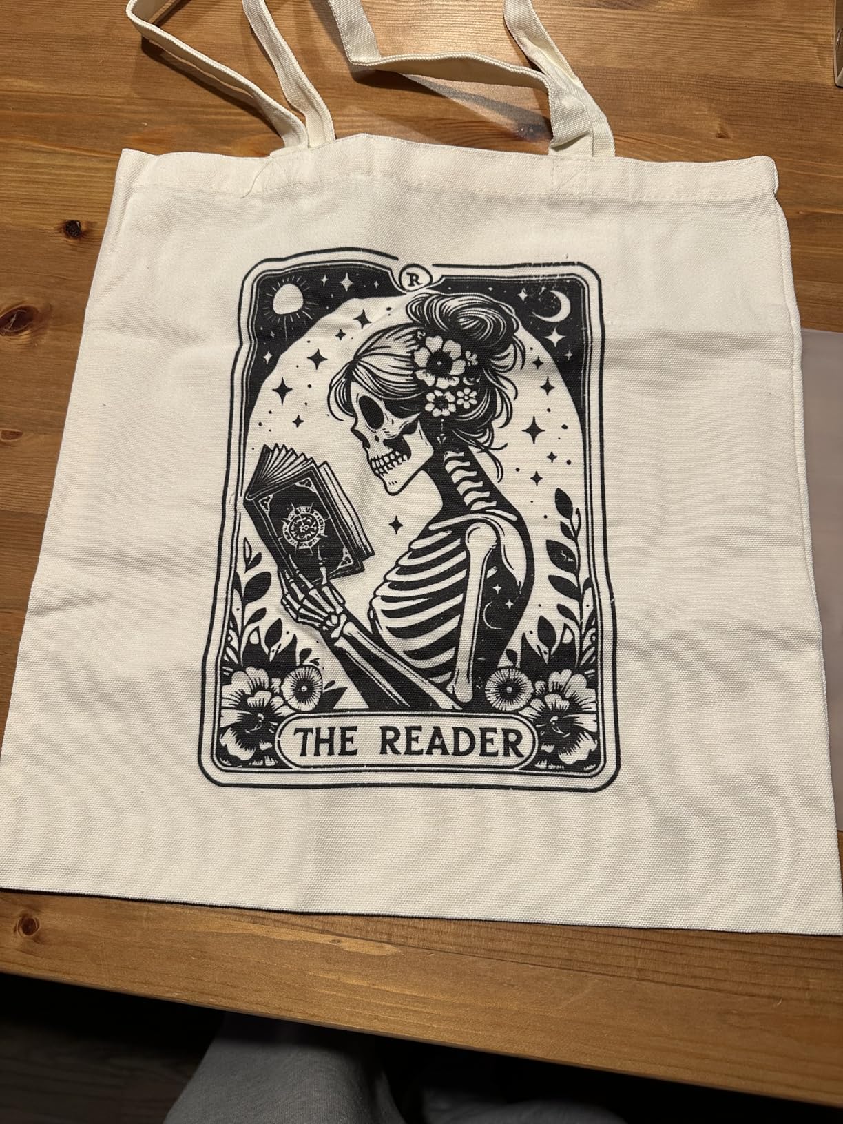 Canvas Book Tote Bag for Women, Book Lover Gifts, Reusable Grocery Bag with Inner Pocket, Cute Tote Bag Aesthetic customer photo 2
