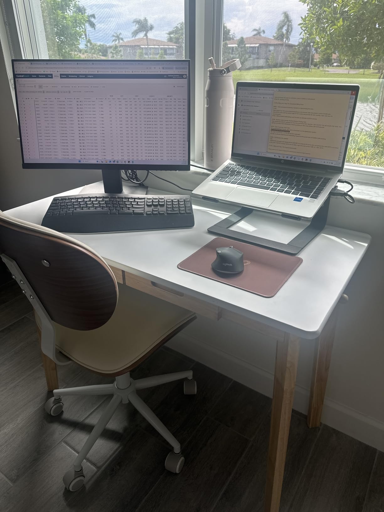 Aibiju Wood Writing Desk with Drawer and Hanging Rod, Small Computer Desk Table, 39x20x30inch Work Desk, Study Desk, Small Wooden Dining Table Cherry Wood Color YD-WD01N customer photo 2
