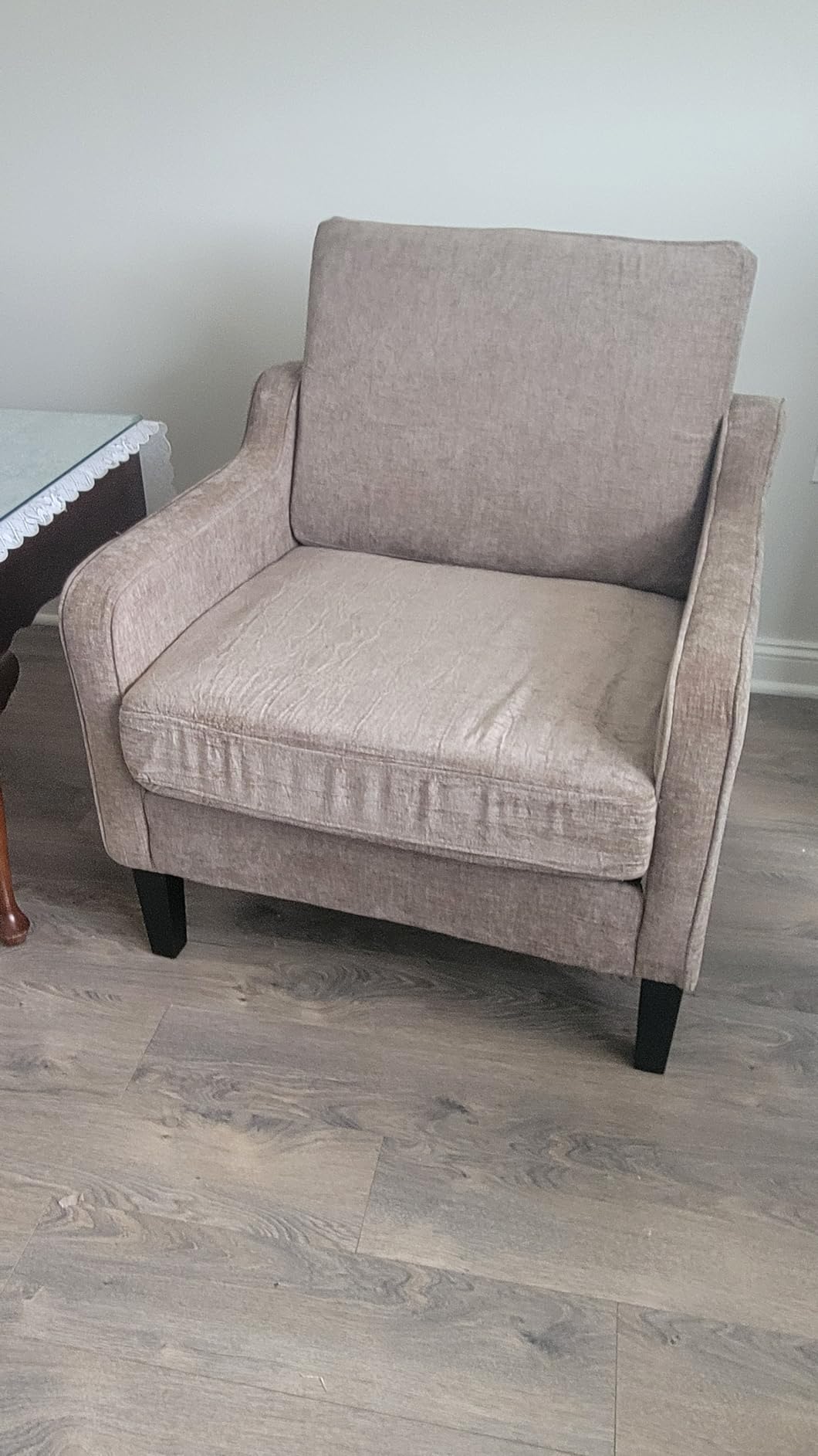 VINGLI Accent Chair for Living Room Chairs Olive Green Reading Chair for Bedroom Scooped Arm Chair Mid Century Modern Accent Chairs Upholstered Comfy Chair for Apartment, Waiting Room customer photo 1