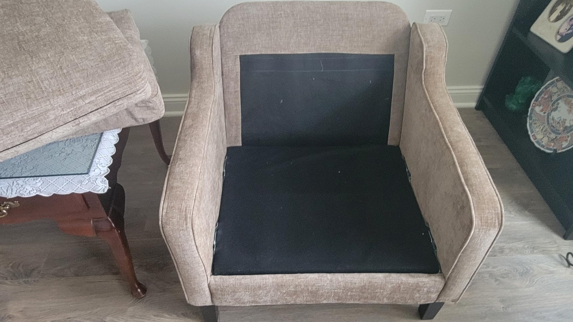 VINGLI Accent Chair for Living Room Chairs Olive Green Reading Chair for Bedroom Scooped Arm Chair Mid Century Modern Accent Chairs Upholstered Comfy Chair for Apartment, Waiting Room customer photo 2