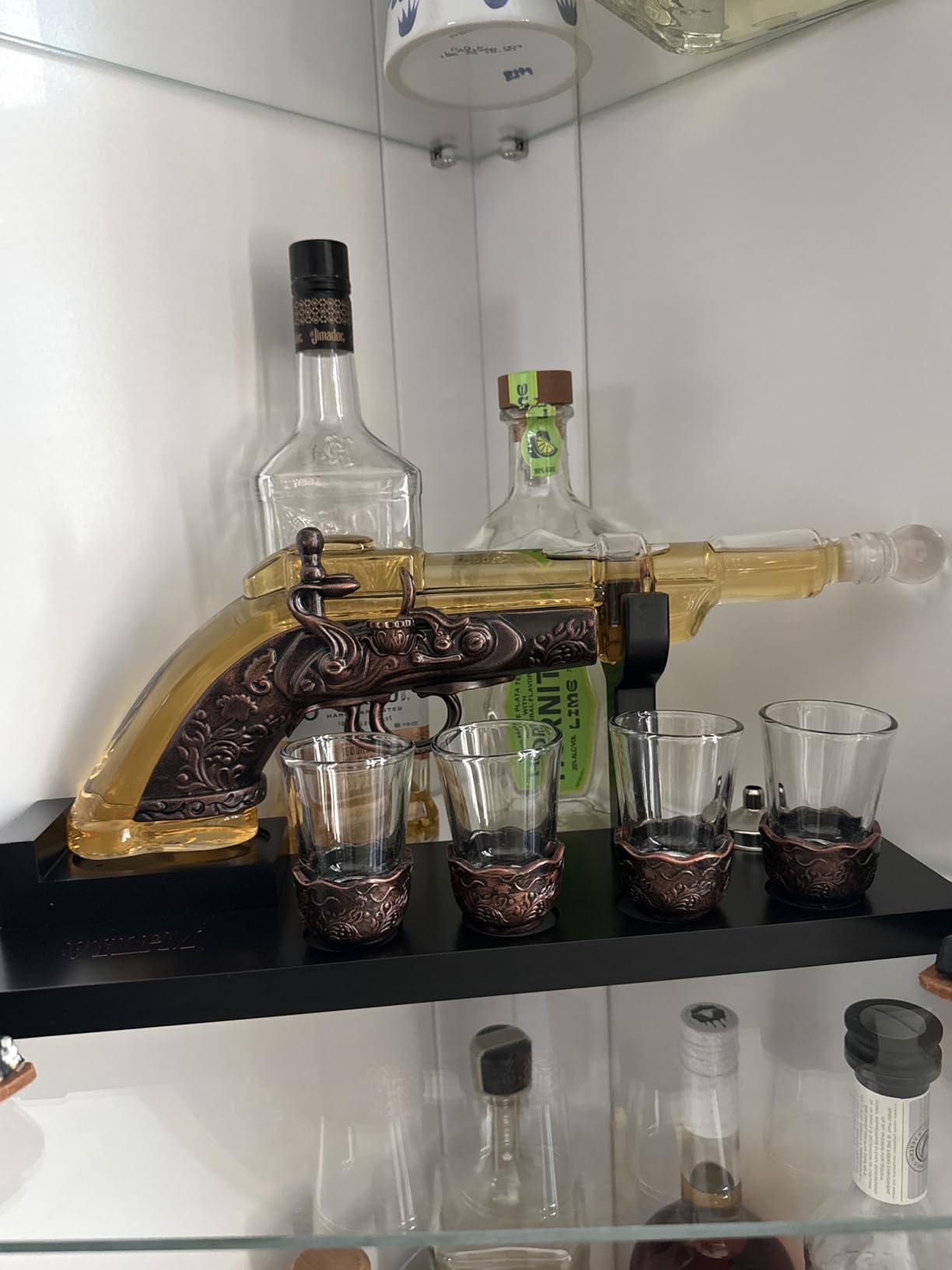 Gun Whisky Decanter Set with 4 Shot Glasses, Cool, Unique Gifts for Men Dad Boyfriends, Liquor Gun Decanter Set A Great Addition to Home Bar, Gun Liquor Dispenser Fun Conversation Starter customer photo 1