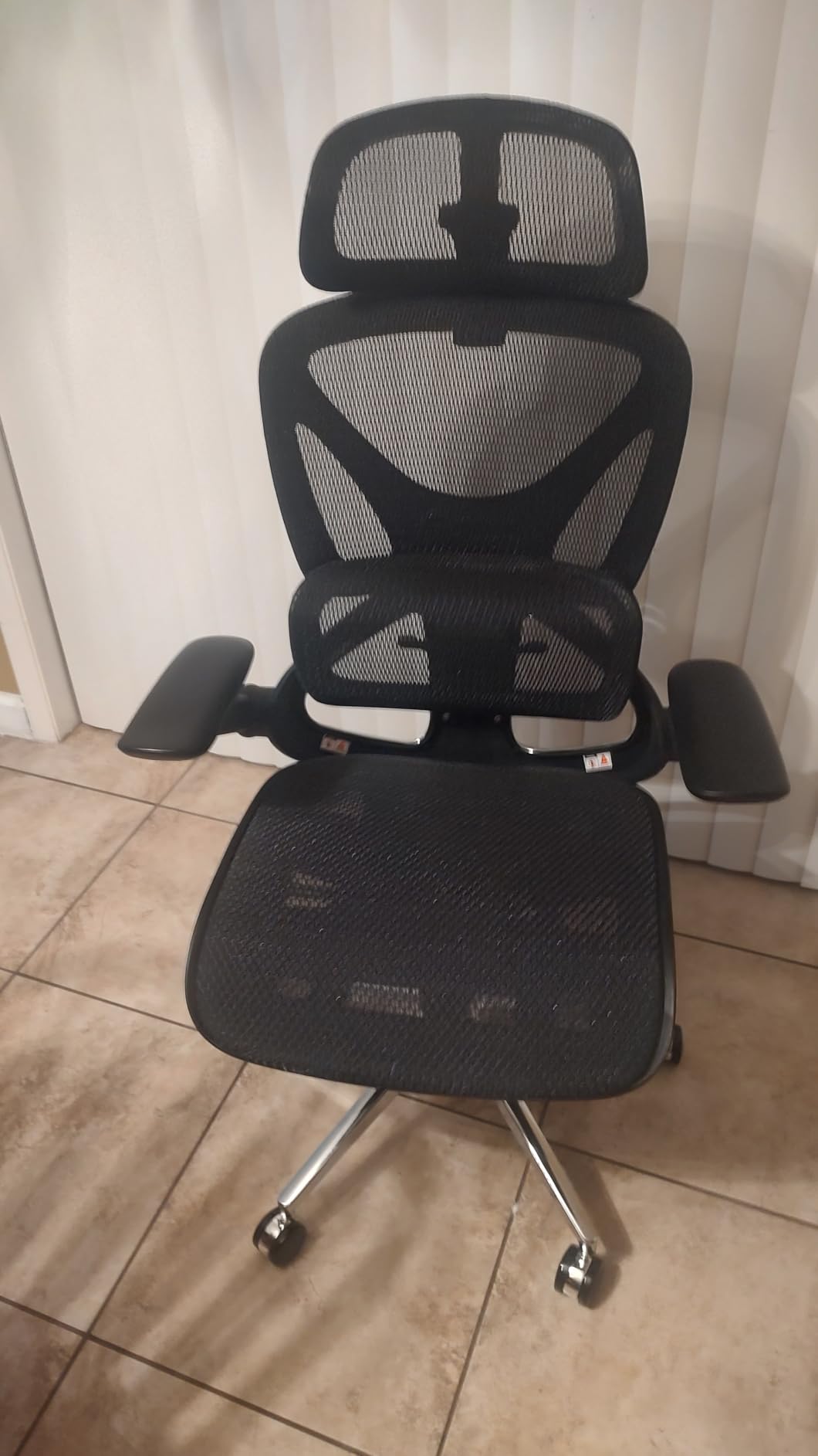CAPOT Ergonomic Mesh Office Chair, Adjustable Lumbar High Back Desk Chair 400lbs, 4D Flip-up Arms, 3-Level Tilt Backrest, 3D Headrest, PU Wheels, Swivel Rolling Computer Seating for Long Desk Work customer photo 1