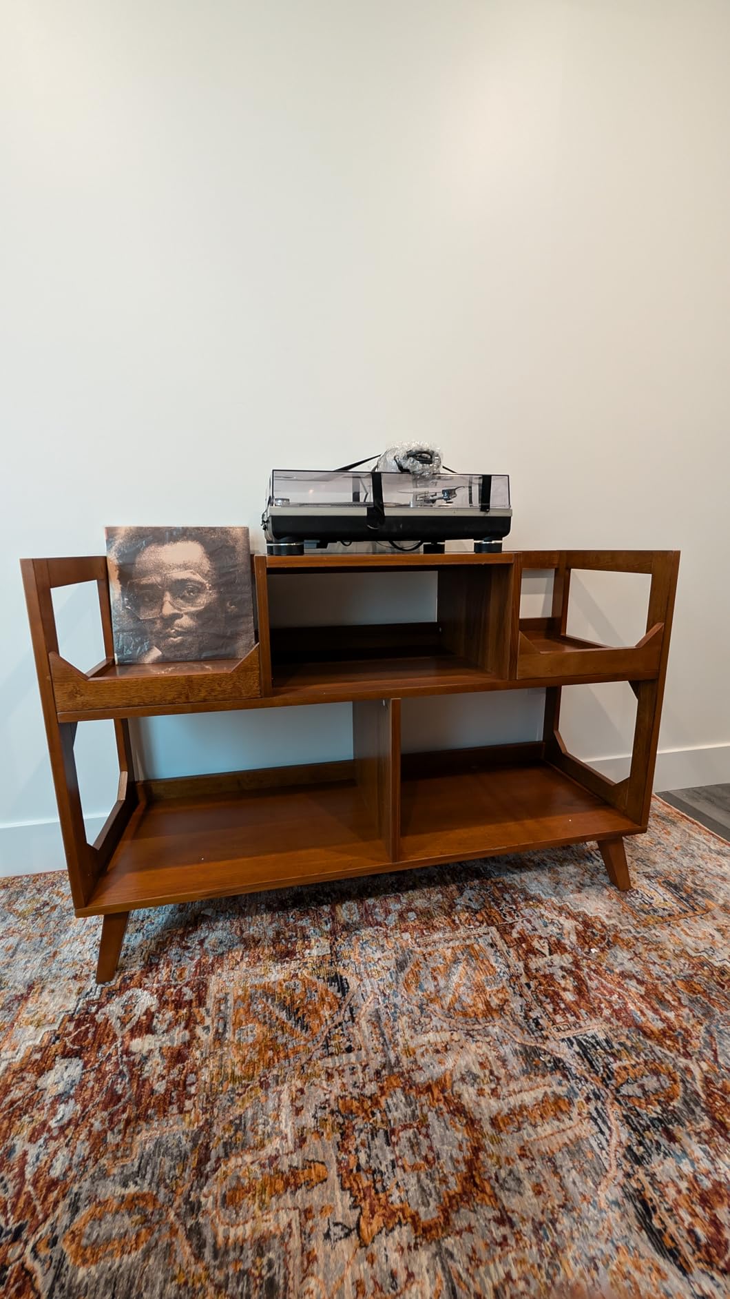 Crosley Furniture Asheville Mid-Century Modern Media Console Record Player Stand, Storage for Vinyl Records, Large, Walnut customer photo 2
