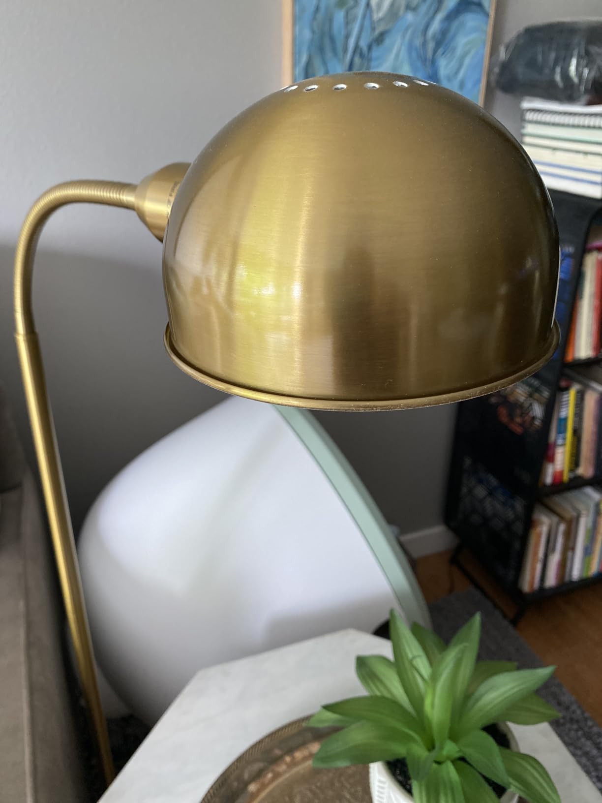 O'Bright Nova - Adjustable Floor Lamp with Flexible Gooseneck and Rotatable Shade, E26 Socket, 10-Inch Base - Ideal for Reading, Bedside, Living Room, Antique Brass customer photo 1