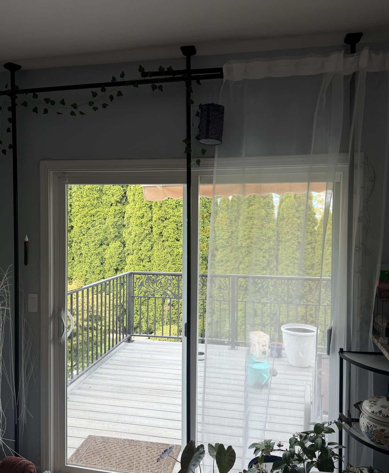 Bonpally Room Divider Curtain Rod, No Drilling Tension Rod for Room Separation, 4-10ft(H) 28-114inch(W) Adjustable Heavy Duty Floor to Ceiling Wall Divider Room Partition Privacy Separator, Black customer photo 2