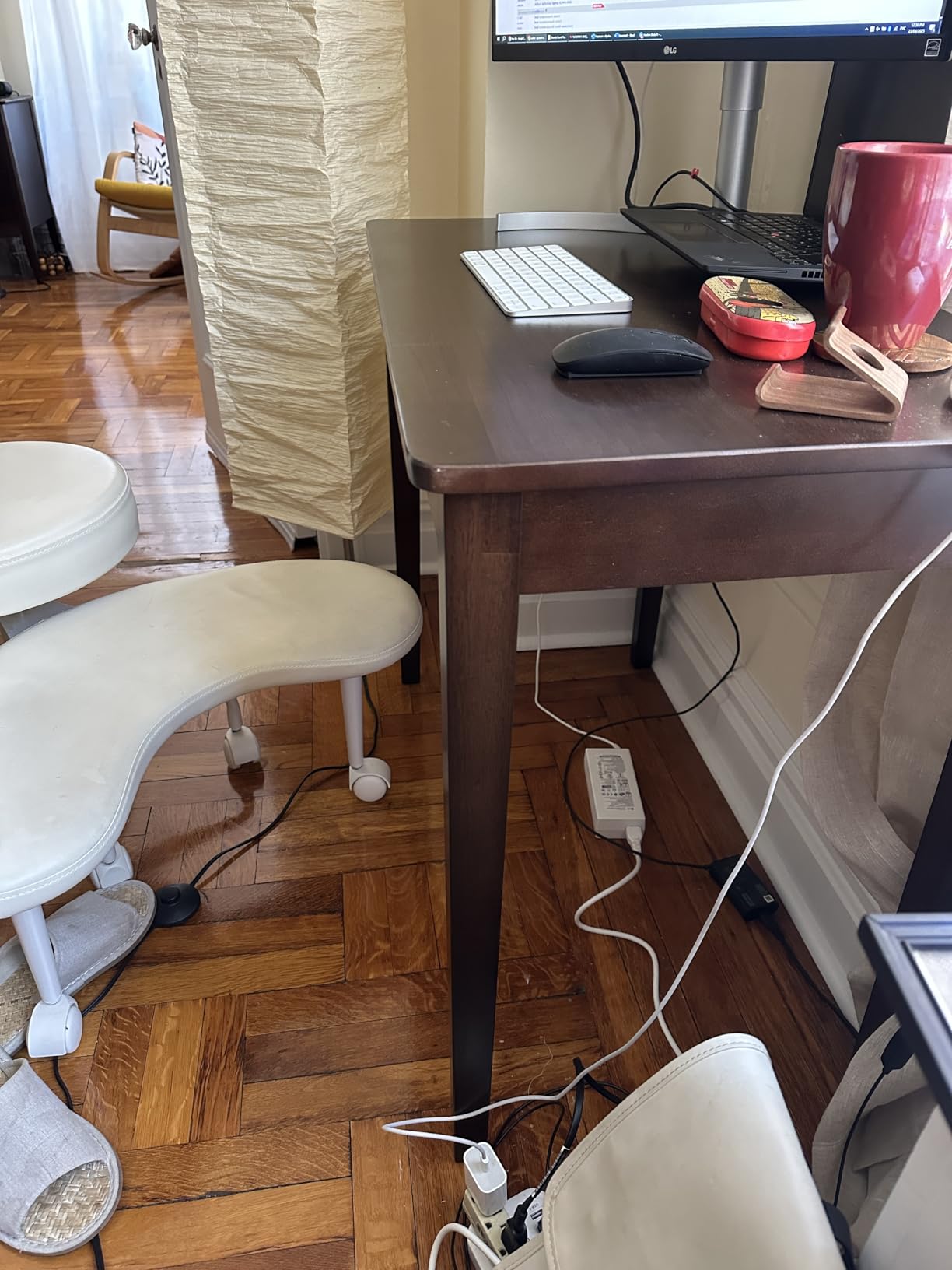 Solid Wood Computer Desk with Drawers, Modern Writing Desk for Home Office, Mid Century Modern Desk, Oak Study Table customer photo 2