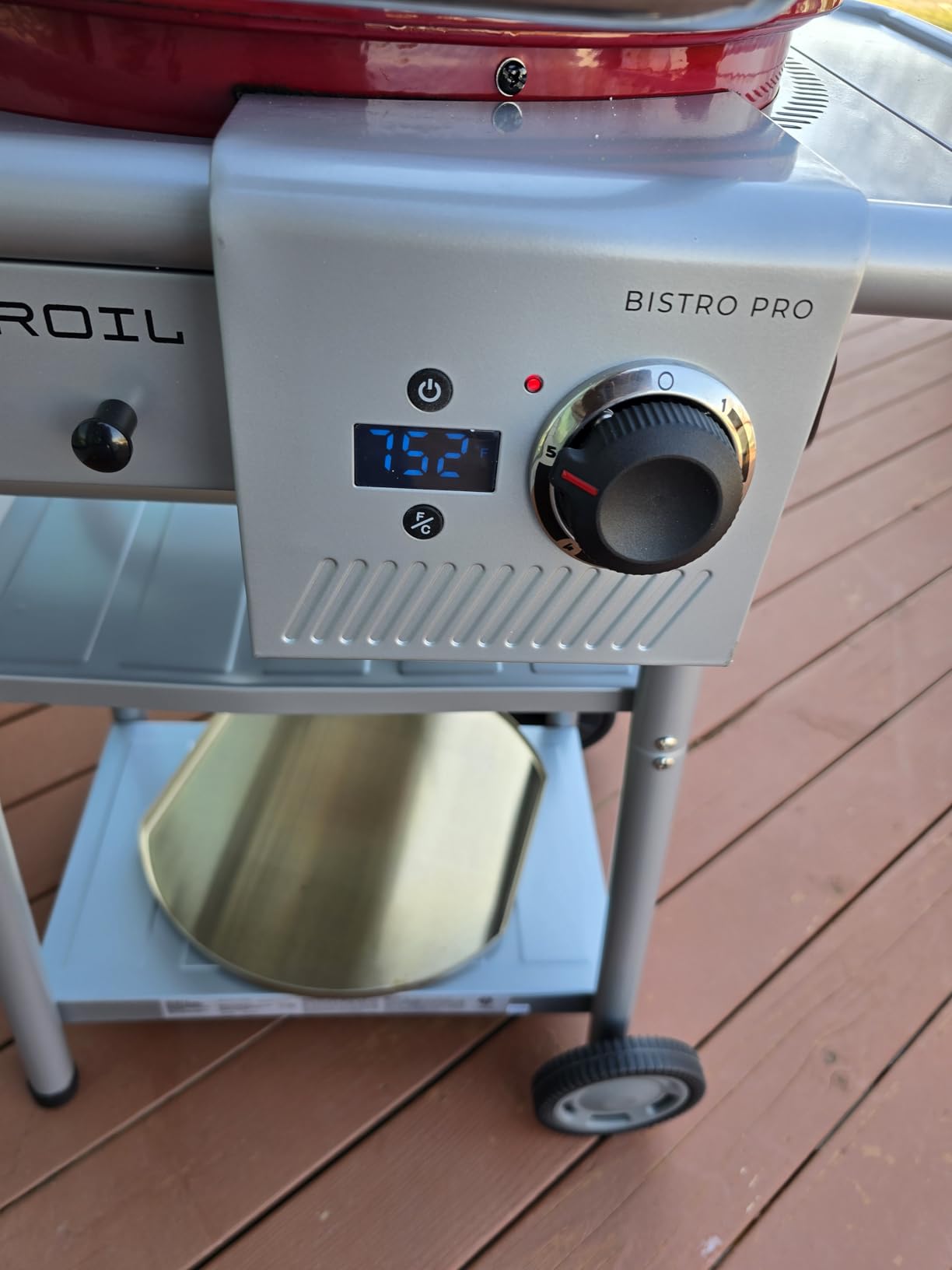 Char-Broil 3-in-1 Dual Fuel Outdoor Bistro Pro Electric Grill & Griddle + Charcoal Mode BBQ, Red - 25302146 customer photo 1