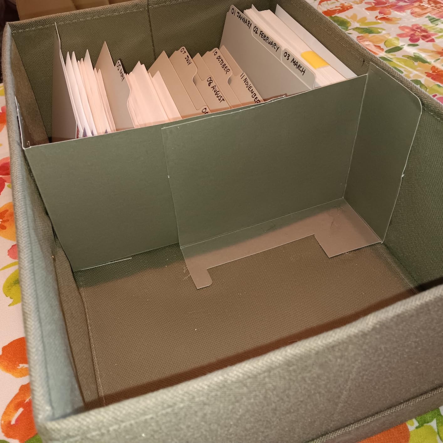 ZICOTO Decorative Photo Storage Box - Linen Photo Organizer with Dividers, holds 1700 photos customer photo 2