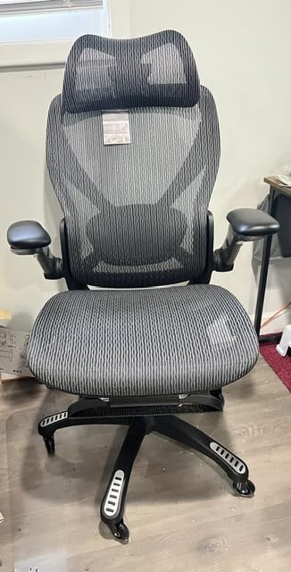 ELABEST X100 Ergonomic Mesh Office Chair with Footrest, Big and Tall Hone Desk Chair with 5D Flip-Up Arms, Adjustable 3D Lumbar Support,Gaming & Executive Computer Chairs customer photo 1