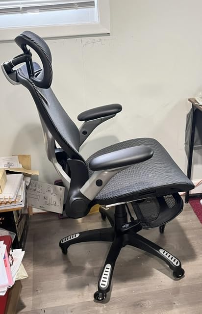 ELABEST X100 Ergonomic Mesh Office Chair with Footrest, Big and Tall Hone Desk Chair with 5D Flip-Up Arms, Adjustable 3D Lumbar Support,Gaming & Executive Computer Chairs customer photo 2
