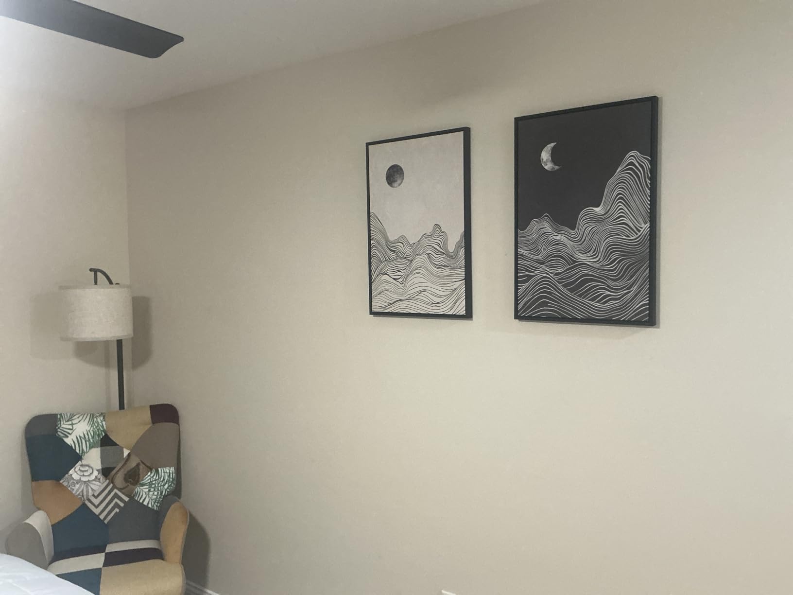 Large Framed Neutral Abstract Wall Art for Living Room, Set of 2 Black and Beige Modern Canvas Prints Paintings Artwork for Walls, Minimalist Block Lines Pictures for Hallway Office Wall Decor 24x36 In customer photo 1
