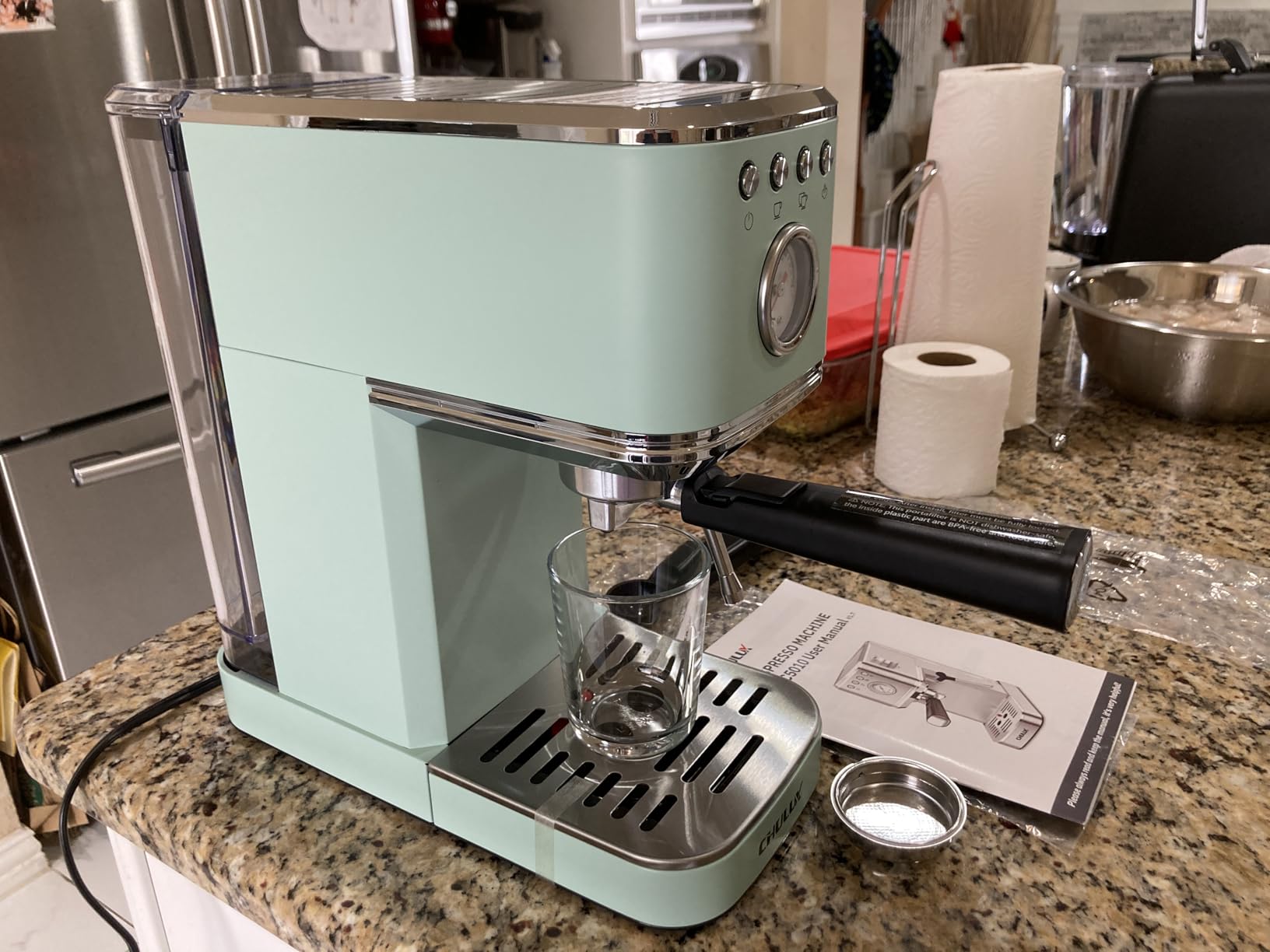 CHULUX Slim Espresso Machine with Milk Frother, 20 Bar Professional Italian Pump Espresso Coffee Machine for Home Cappuccino & Latte Maker, Stainless Steel, Creamy customer photo 2