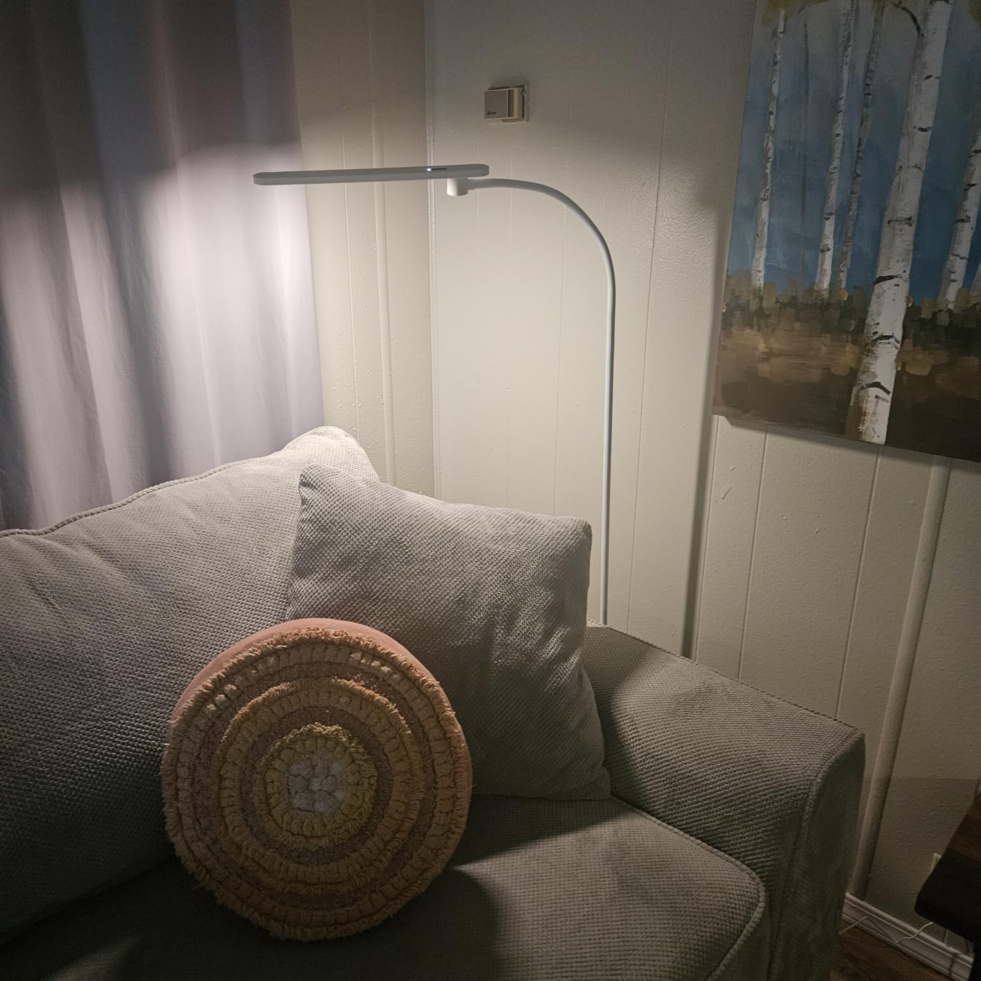 Honeywell LED Floor Lamp for Reading, CRI97 Full Spectrum Eye-Caring Task Lamp, Stepless Dimmable 3000K-5000K Standing Lamp with Flexible Gooseneck, 77.5