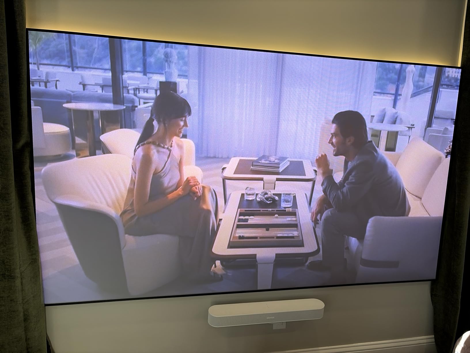 Valerion 100-inch Fixed Frame Projector Screen, 1.3 dB Gain, 80% PQE, 4K/8K Ultra HD, 3D Wall Mount Projector Screen, Works with Long Throw, Short Throw & Ultra Short Throw Projectors customer photo 1