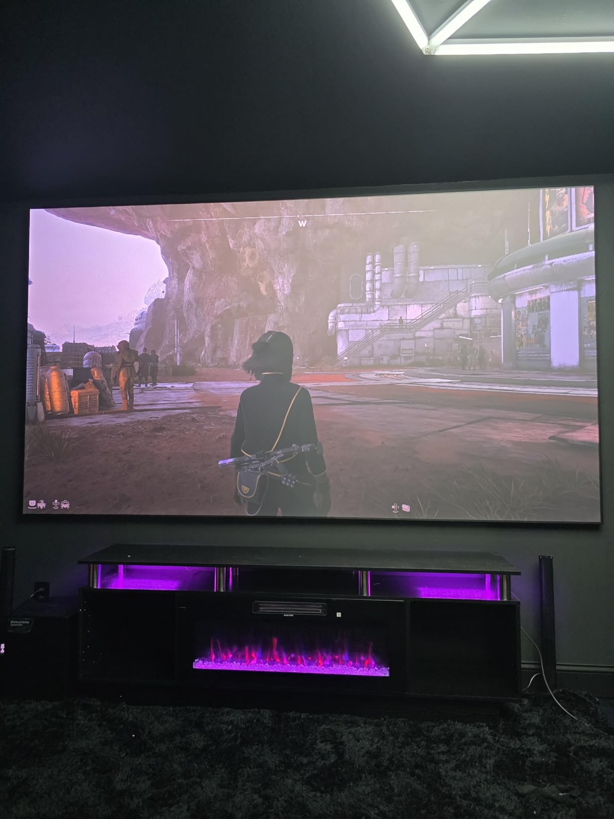 Valerion 100-inch Fixed Frame Projector Screen, 1.3 dB Gain, 80% PQE, 4K/8K Ultra HD, 3D Wall Mount Projector Screen, Works with Long Throw, Short Throw & Ultra Short Throw Projectors customer photo 2