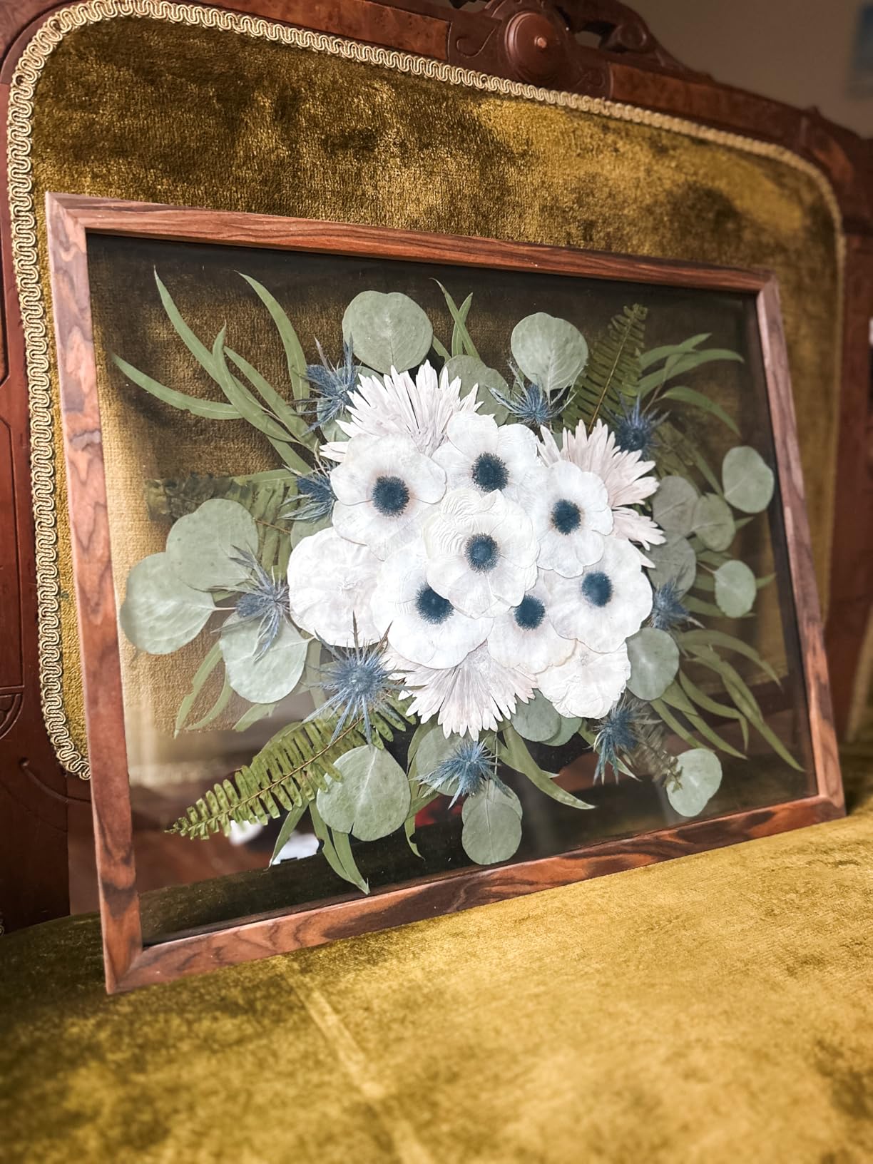 Floating Frame 16x20 Real Double Glass Floating Picture Frame 18x24 Shadow Box Pressed Flowers Frames Floater Maple Wood Frame 16x20 Bouquet Frames For Wedding Memory customer photo 2