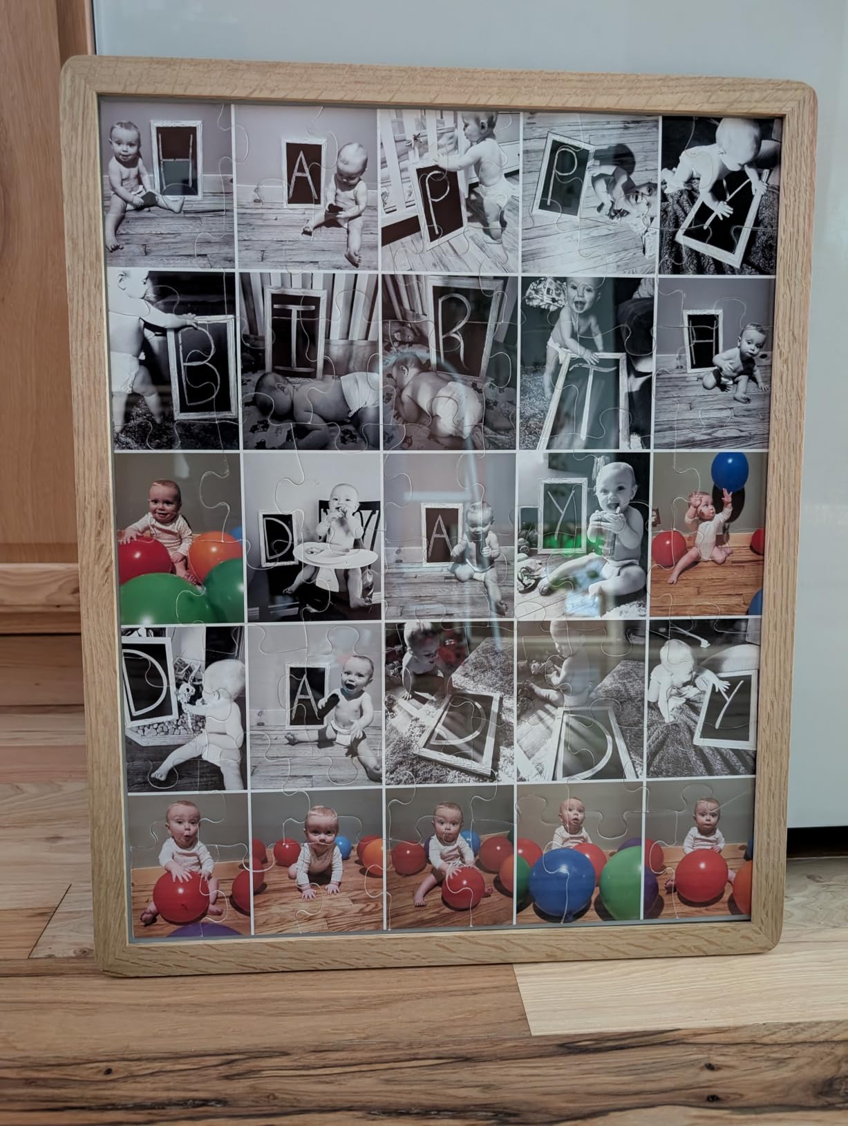 FLYJOE 27x40 inch Poster Frame - Solid Teak Wood 27 x 40 Frame, Movie Poster Frame 27x40 With Mat For 24x36, Tempered Glass and Hanging Hardware Included, 27''x40'' Frame Wood, Natural Teak customer photo 2