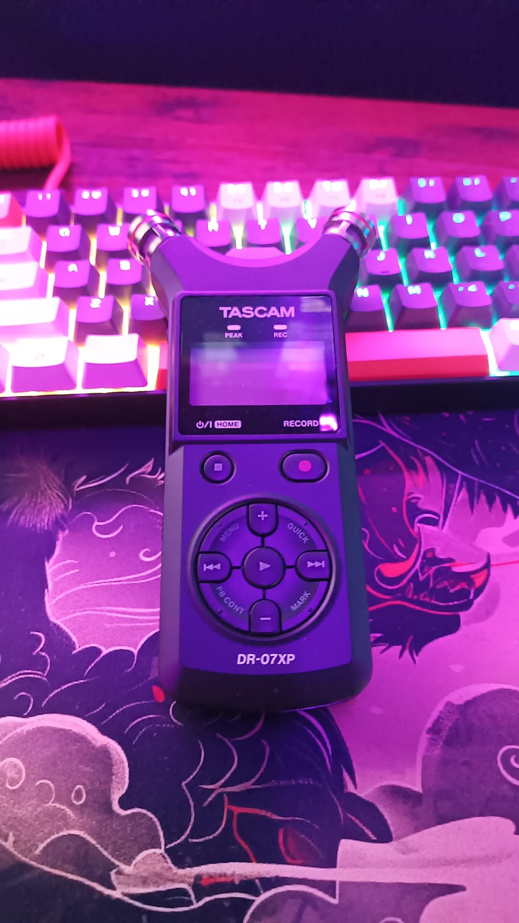 Tascam DR-07XP 32-Bit Float Portable Handheld Field Recorder and USB-C Audio Interface with Adjustable Mics for Digital Stereo Recording of Music, Sound, Voice, Audio for Video and Podcasting customer photo 1