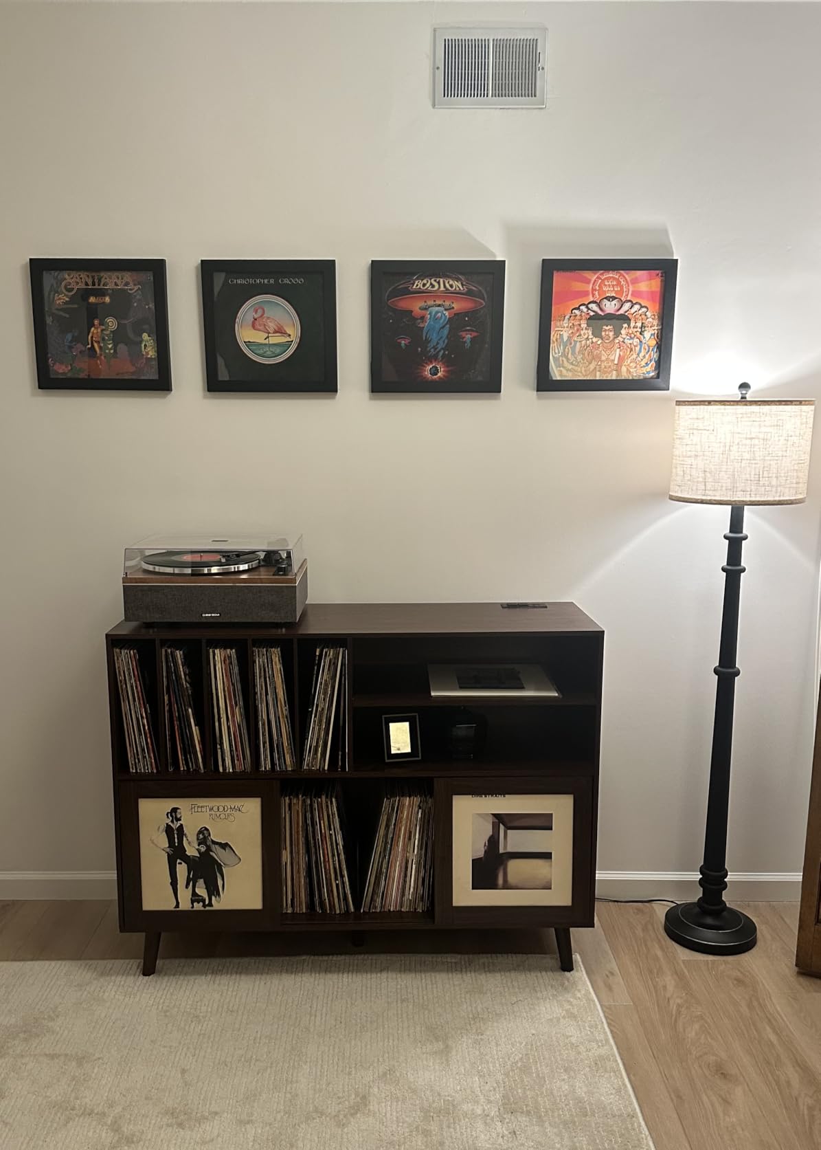 QLEARSOUL ONE-S Vinyl Record Player with Bluetooth Input/Output, All-in-One Vintage Turntable Built in Speakers, Phono Preamp & DSP, AT-3600L Cartridge, 33/45 RPM (Walnut) customer photo 2