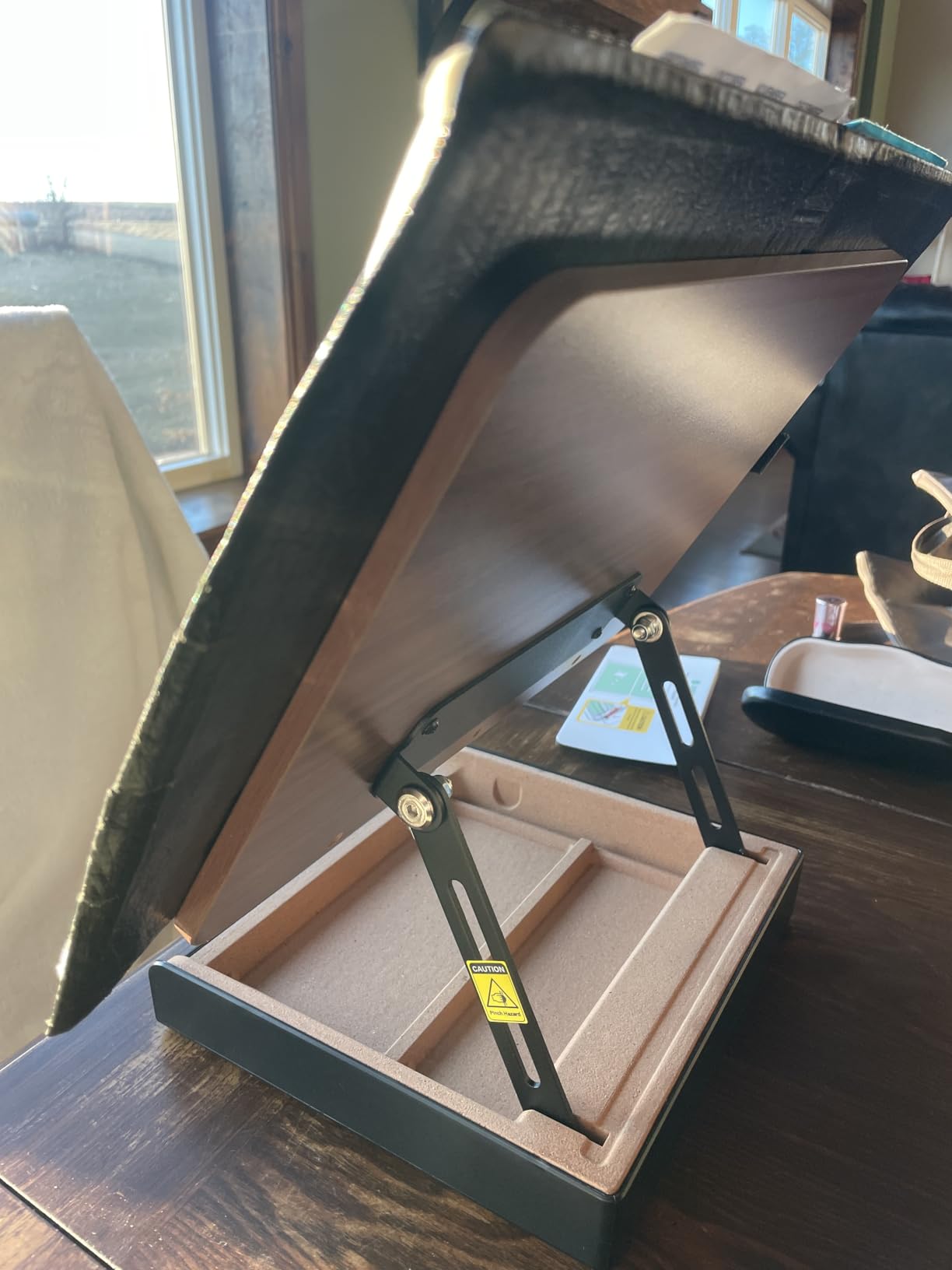 Book Stand with Storage, Book Holder for Reading Hands Free, Wooden Cookbook Stand for Kitchen Counter, Adjustable Reading Stand for Desk, Recipe Stand, Book Prop for Book Lovers customer photo 1