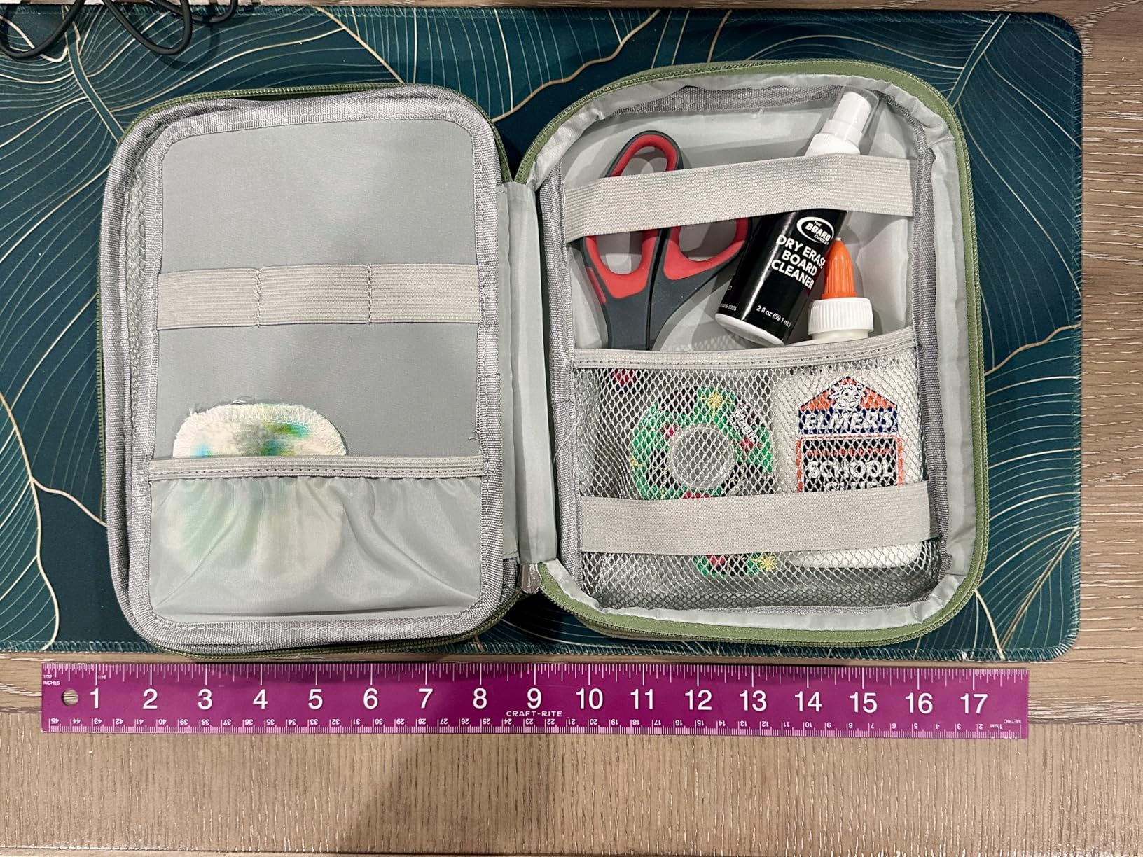 Zannaki Large Capacity Pencil Pouch Organizer | Soft Corduroy Pencil Box for Girls Boys Teens | Cute Big Pen Bag with Multiple Zipper Pockets - Pencil Case Storage for Art Supplies & Stationery-Green customer photo 2