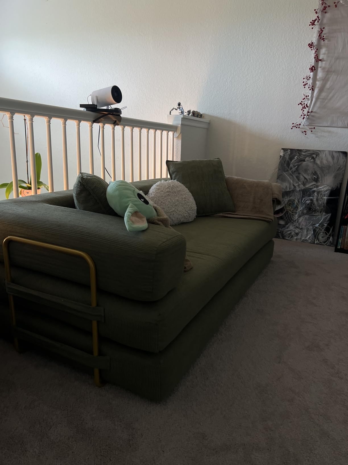 4-in-1 Folding Convertible Sofa Bed, 78 Inch Boneless Couch with Fixed-Shape Frame, Corduroy Loveseat Sleeper with Pull Out Bed, Floor Sofa Modular Futon Couch for Living Room Bedroom Lounge (Beige) customer photo 2