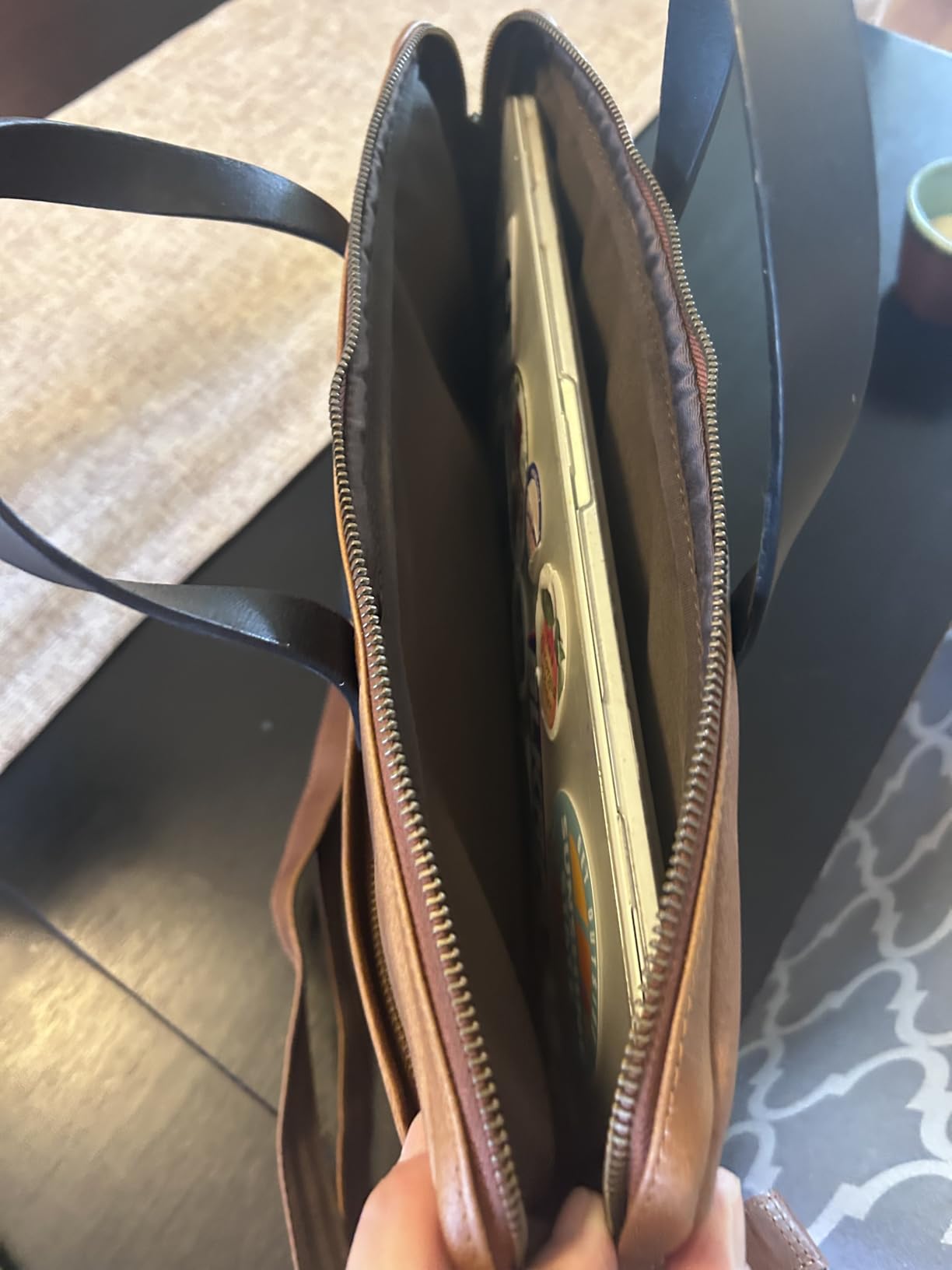 KomalC Leather Laptop Sleeve 15.5