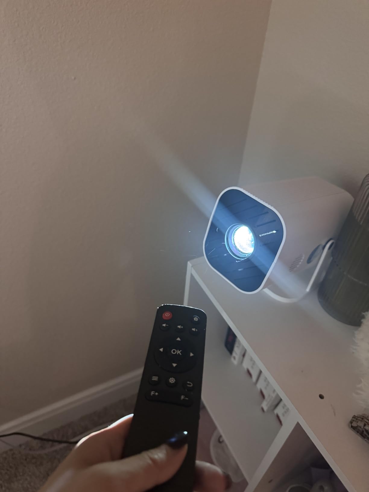 Mini Projector With Wifi And Bluetooth, Built-in APPS & Electric Focusing & 210° Rotation, 1080P Portable Projector, Movie Projector for Bedroom, Supports Smartphones/TV Stick/iPad/PS5/Laptop/HDMI/USB customer photo 1