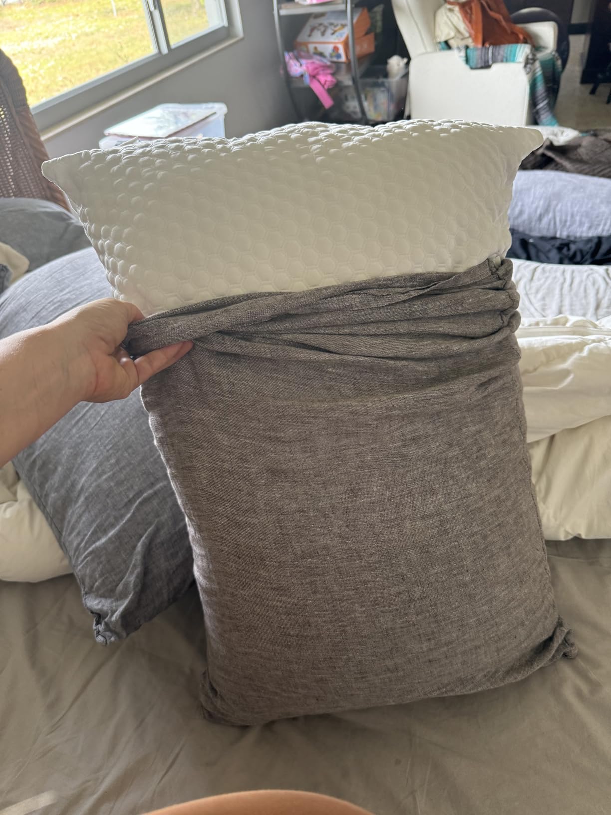 Buffy Cloud Cooling Pillow, 2nd Gen Adjustable Foam Pillow, Ice Cold All Night, CertiPUR-US Certified, Washable Cover, Standard & King Sizes (Standard) customer photo 1