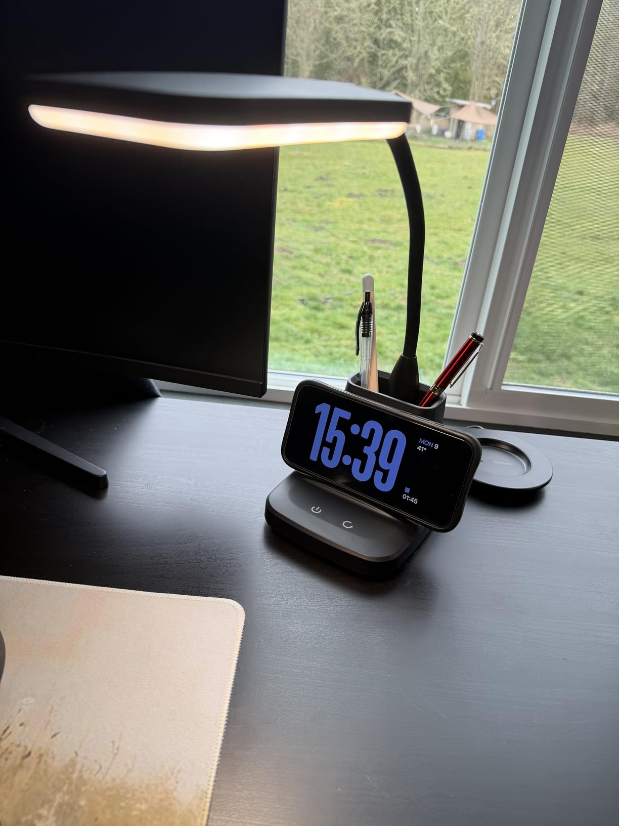 Desk Lamp, Table Lamp with Wireless Charger & USB Port, 800LM CRI95 3 Color Modes Dimmable Touch Flexible Arm Pen Holder, LED Desk Lamps for Home Office, College Dorm Room, Adapter Included customer photo 1