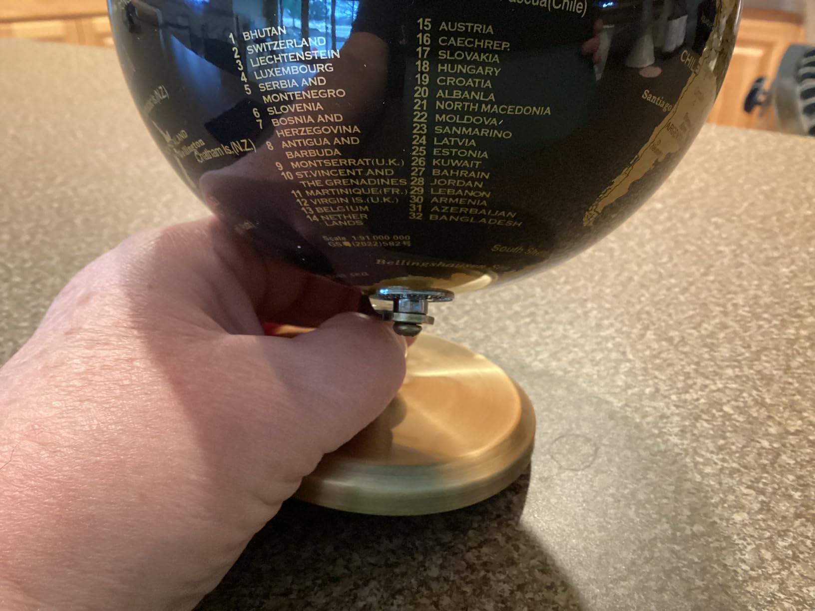 6 Inch Small World Globe with Antique Bronze Stand Black Gold Earth Desktop Decor customer photo 1