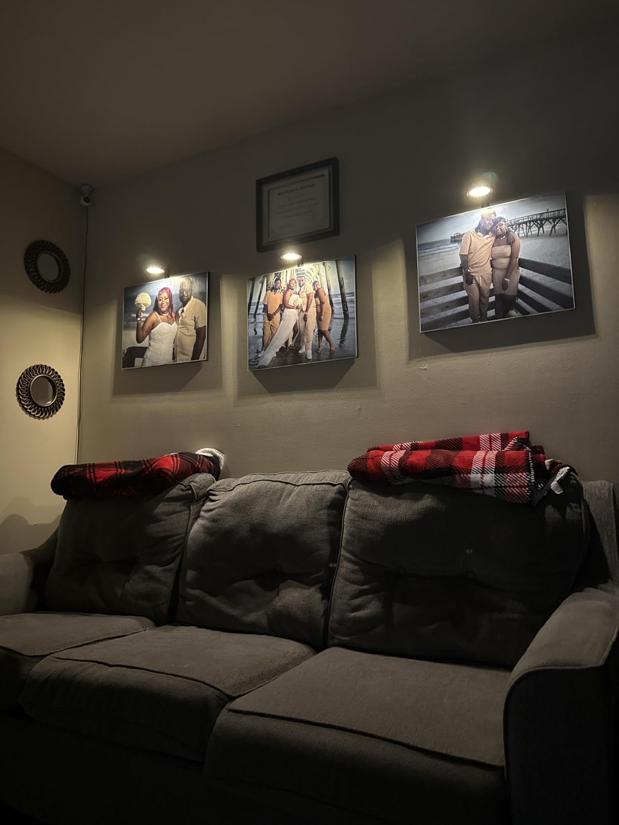 3 Pack Picture Lights for Wall,Wireless 2000mAh Rechargeable Magnetic LED Puck Lights with Remote,3 Color Temps and 12 RGB,Dimming & Timer,Art Frame Light for Painting Display,Photos,Wall Decor customer photo 2