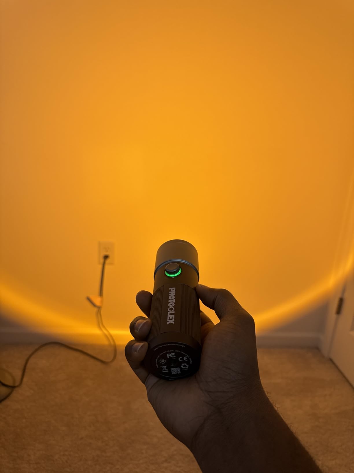 PHOTOOLEX 4 Colors Photography Flashlight with 20 Magnetic Pattern Gobos, 8400mAh Portable Spotlight, 10W LED Studio Light customer photo 2