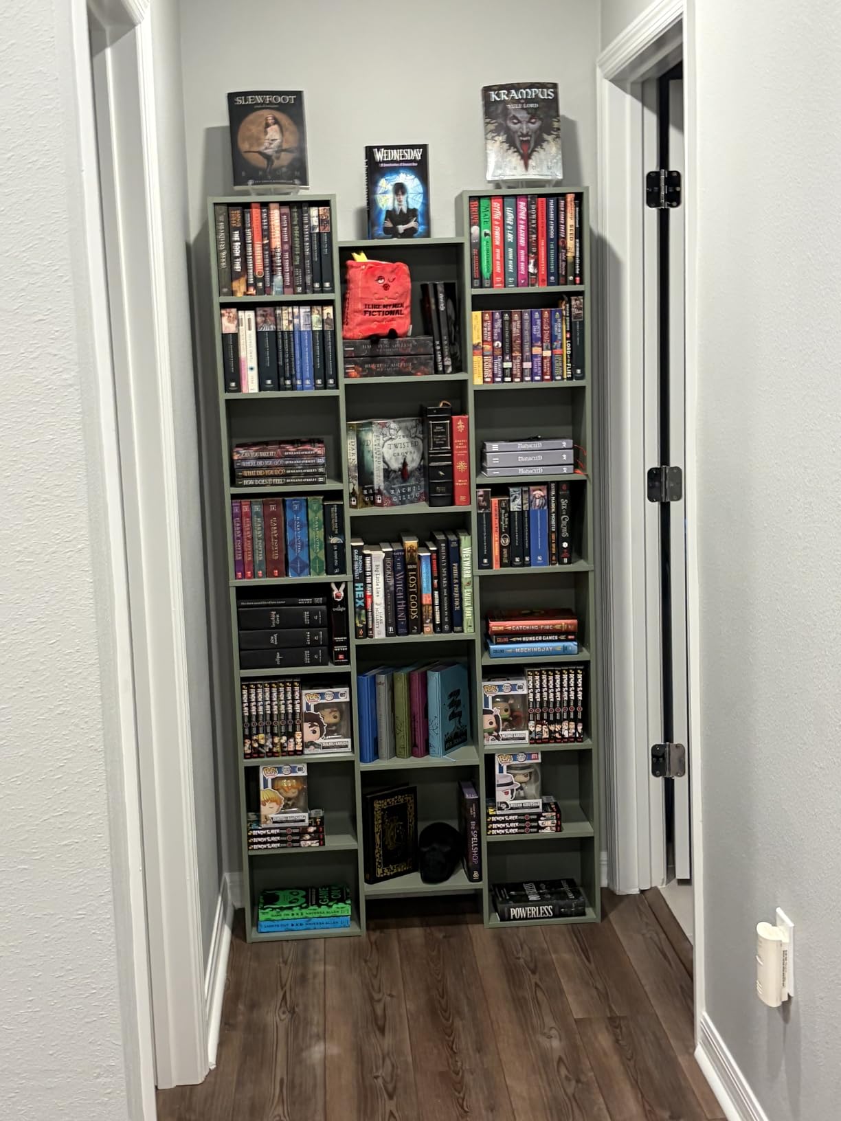 FOTOSOK 71'' Tall Bookshelf with 21 Cubes, 8 Tier Triple Wide Bookshelf with 8 Adjustable Shelves, 35