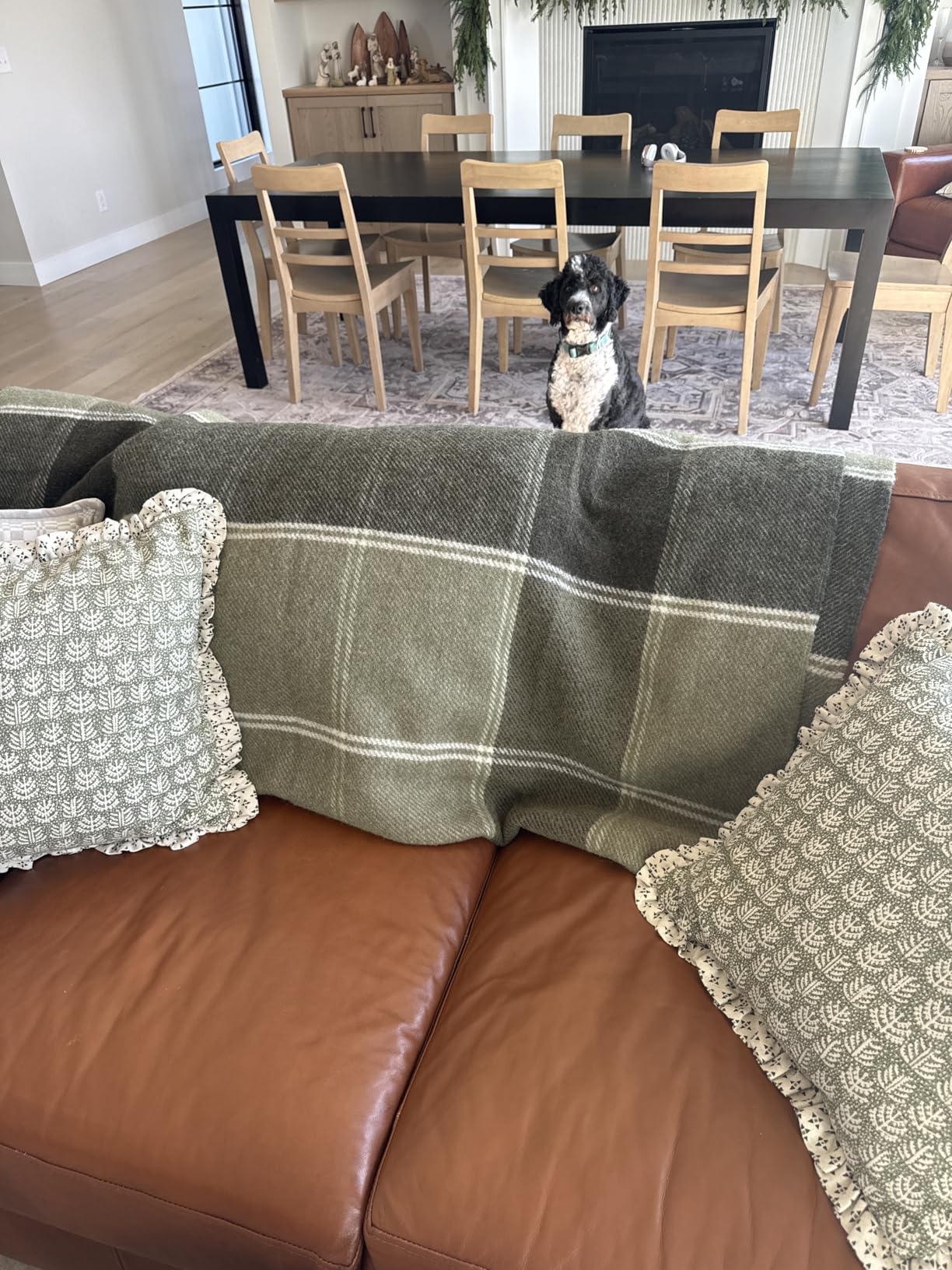 Ukrainian 100% Wool Throw Blanket - Handmade Elegant Cozy Fringed Wool Blanket, Arrowwood Plaid customer photo 1