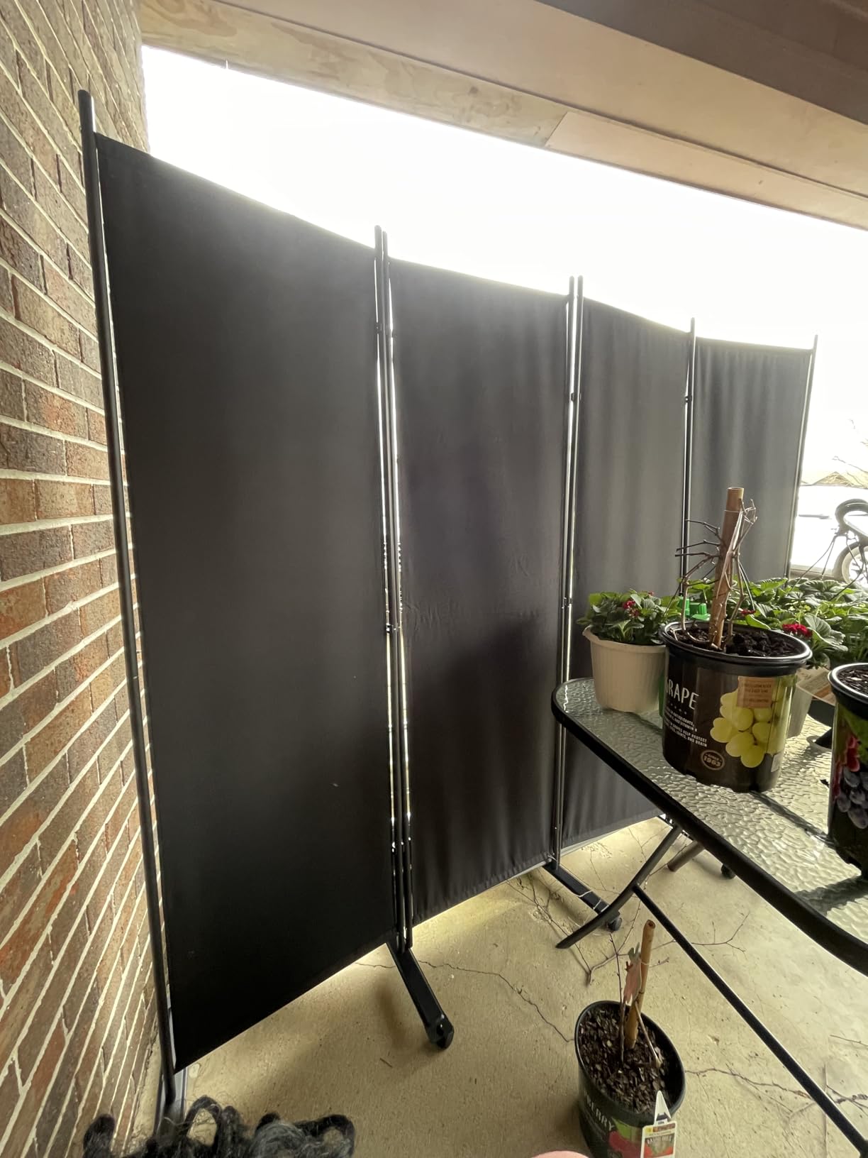 SUNALLY Room Divider 6FT Folding Privacy Screens with Lockable Wheels, 4 Panel Room Partition for Room Separator, 88