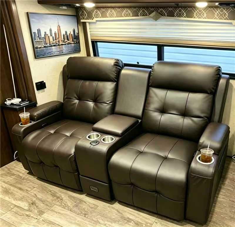 Home Theater Seating Power Recliner Chair, Massage Reclining Sofa with Cup Holders, Wall Hugger RV Recliners,145° Adjustable Recline & Pockets for Movie Room(Black, Single Chair) customer photo 1