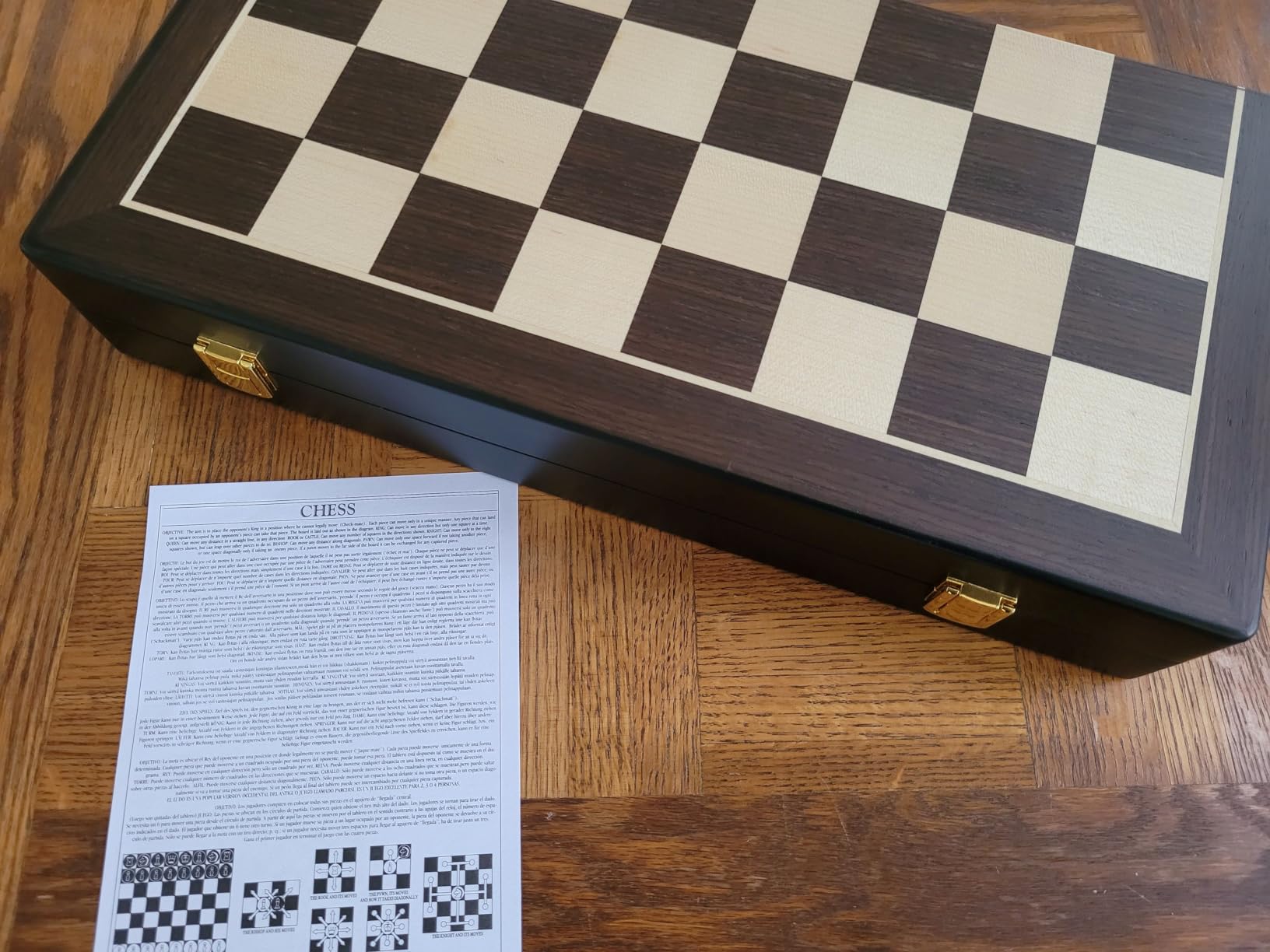 Luxury Large Metal & Acrylic Chess Set with Wooden Chess Board (17