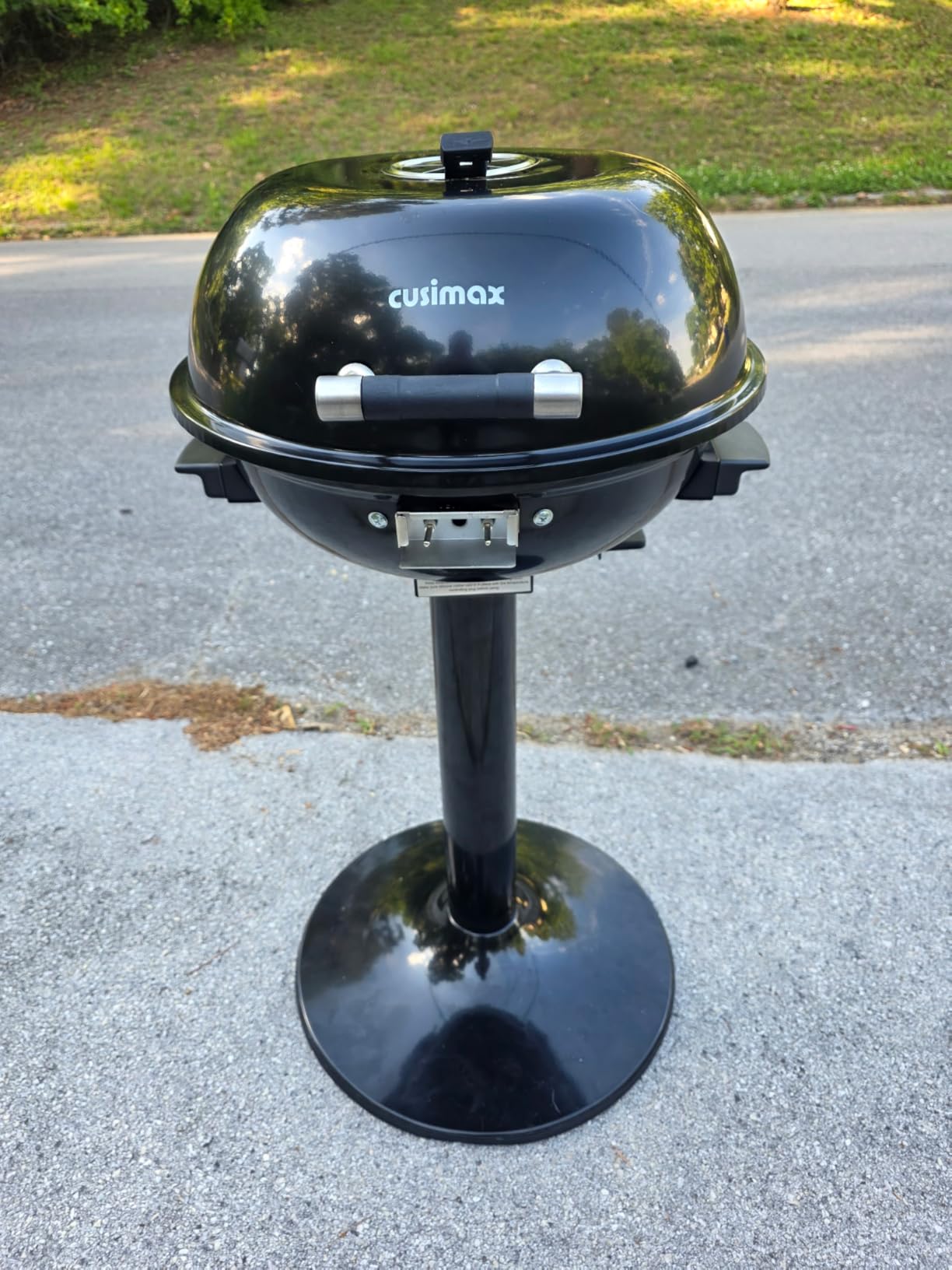 Electric Grill, CUSIMAX Electric Indoor/Outdoor Grill, 1600W Portable BBQ with Lid for Indoor & Outdoor Use, Adjustable Heat, Removable Stand Grill for Cookouts, BBQ Gatherings, Small Spaces customer photo 1