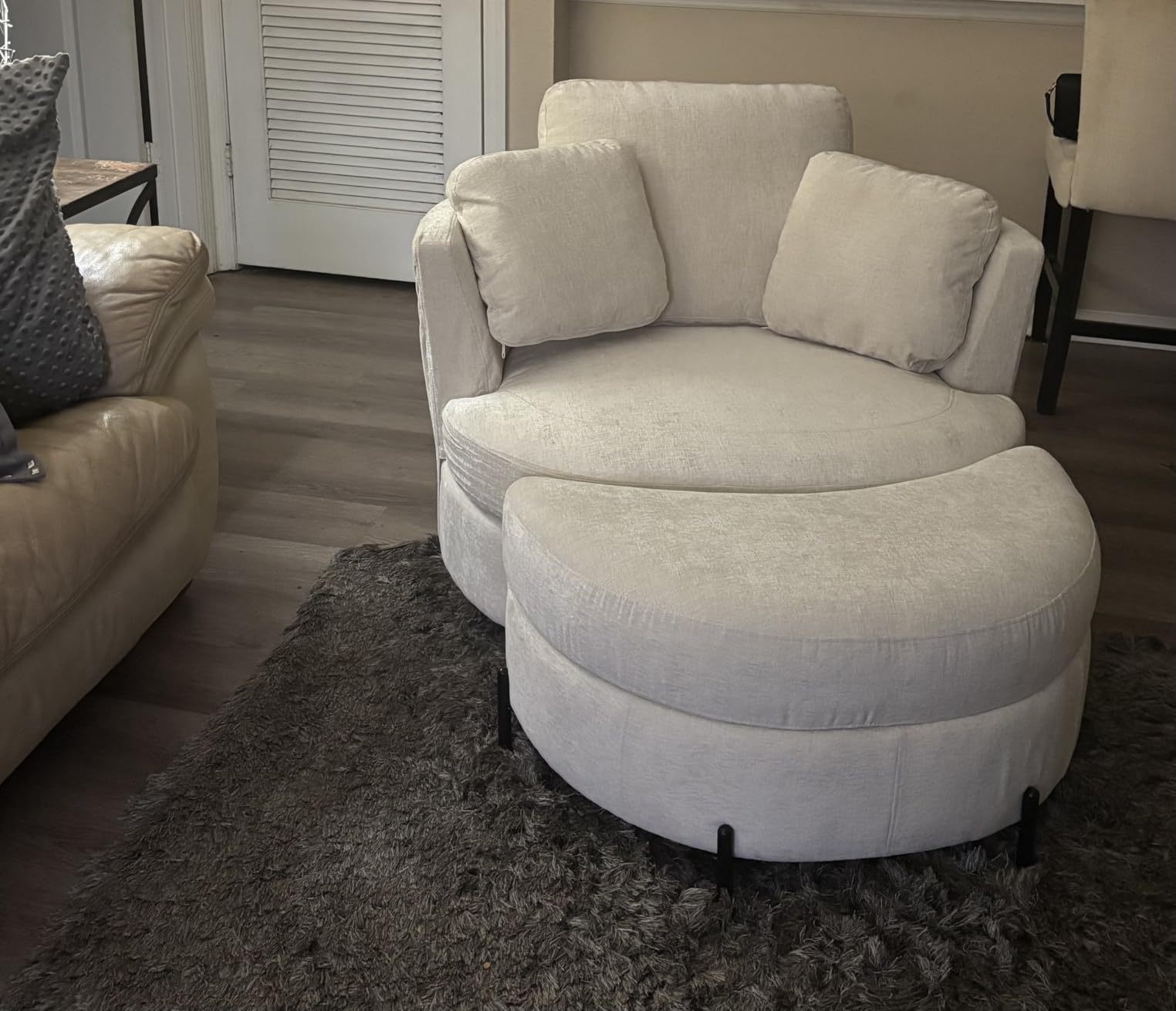 Swivel Accent Chair with Ottoman 40.6
