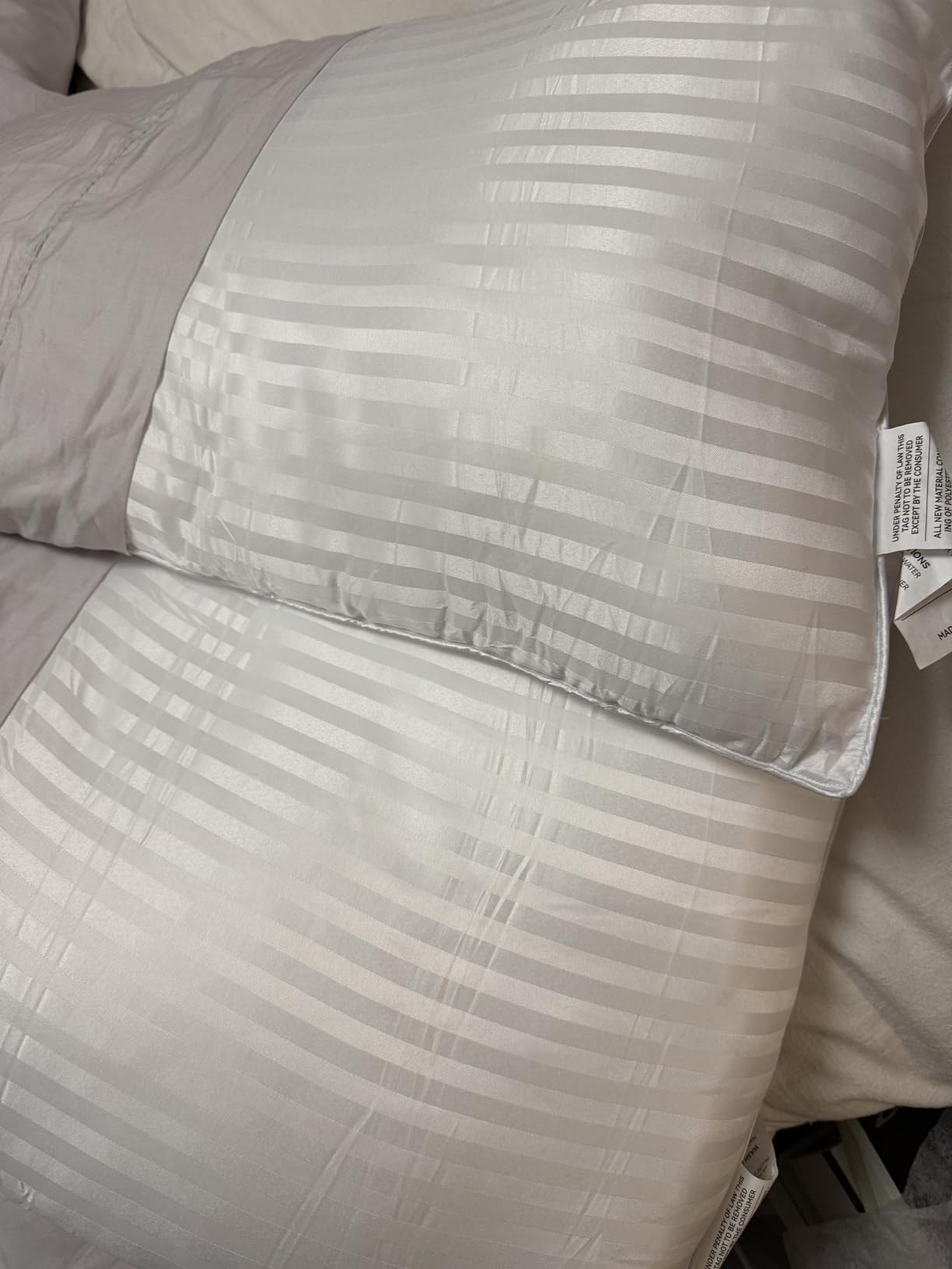 COZSINOOR Goose Feather Pillows Queen Size Set of 2 - Hotel Down Bed Pillow for Sleeping, Soft 600 TC Cotton Cover, Fluffy Support Surround Fill Down Alternative for Back, Stomach, Side Sleepers customer photo 2