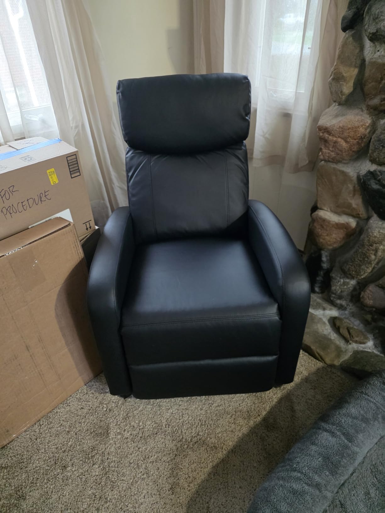 Sweetcrispy Power Lift Recliner Chair with Vibration Massage and Heat for Adults, Ergonomic Overstuffed Breathable Fabric Reclining Chair with Side Pockets, Remote Control, Living Room, Bedroom, Brown customer photo 1