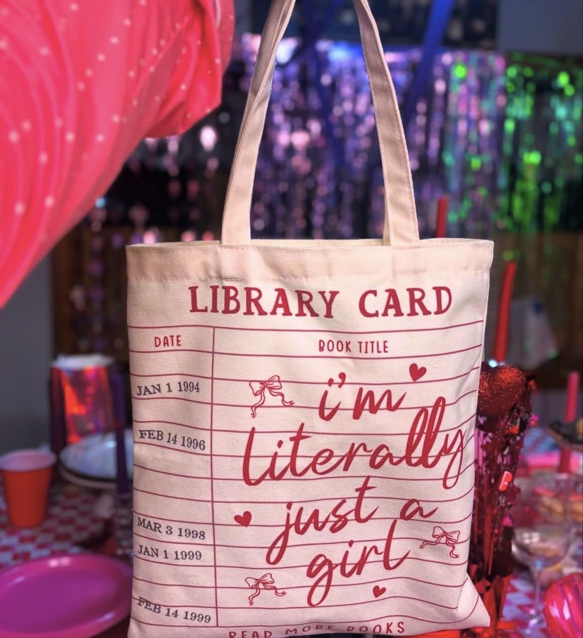 Library Card Canvas Tote Bag Gifts for Book Lovers - Christmas Gifts for Book Lovers, Librarian, Bookish, Readers customer photo 1
