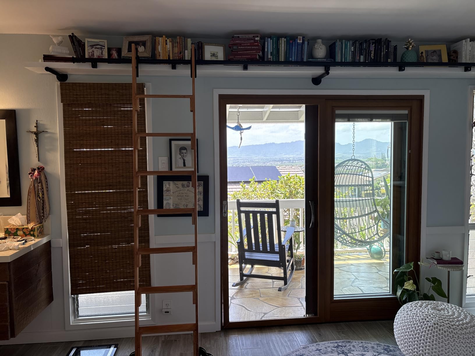 12FT Rolling Library Ladder Hardware Kit,350lb Capacity,Telescopic Hook & Bottom Wheel with Brake,Aluminum Sliding Track for Bookcase Attic Loft(No Ladder) customer photo 1
