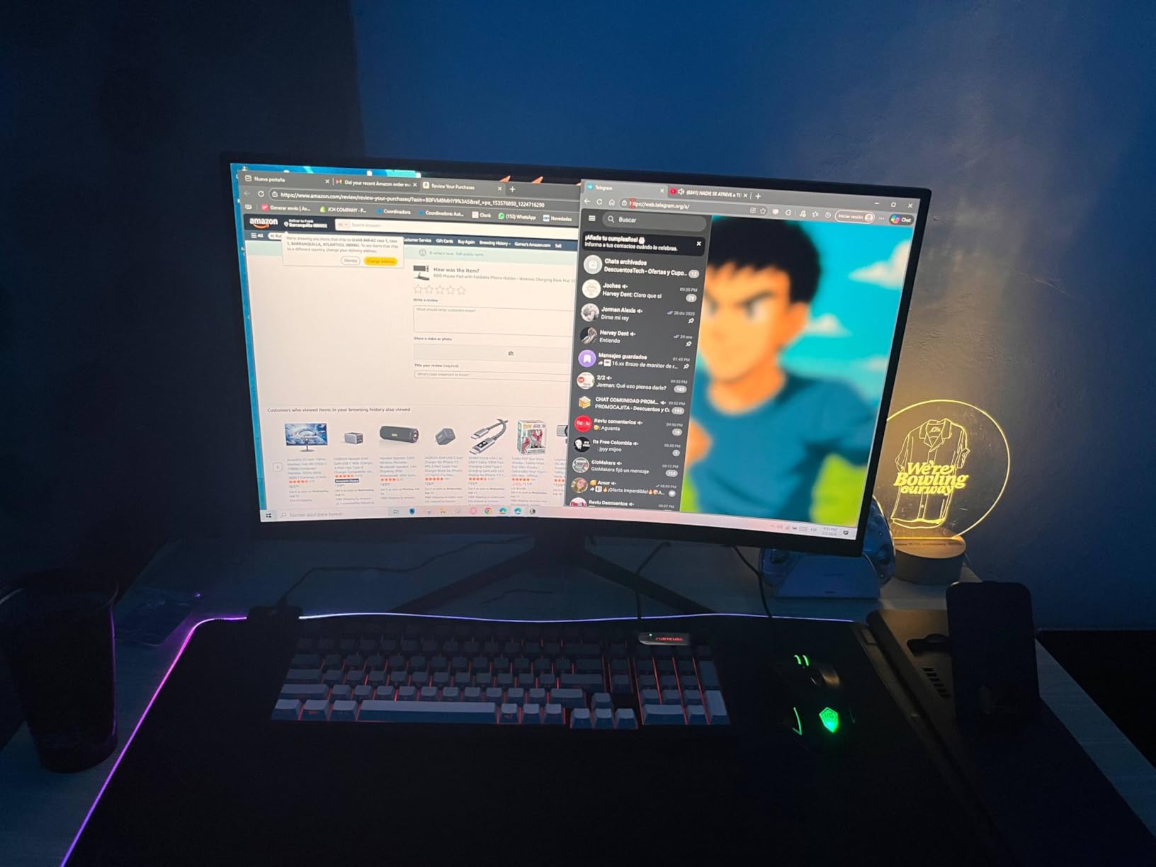 KDD RGB Mouse Pad with Wireless Charging - Desk Mat with Phone Holder and 15W Fast Charger customer photo 1